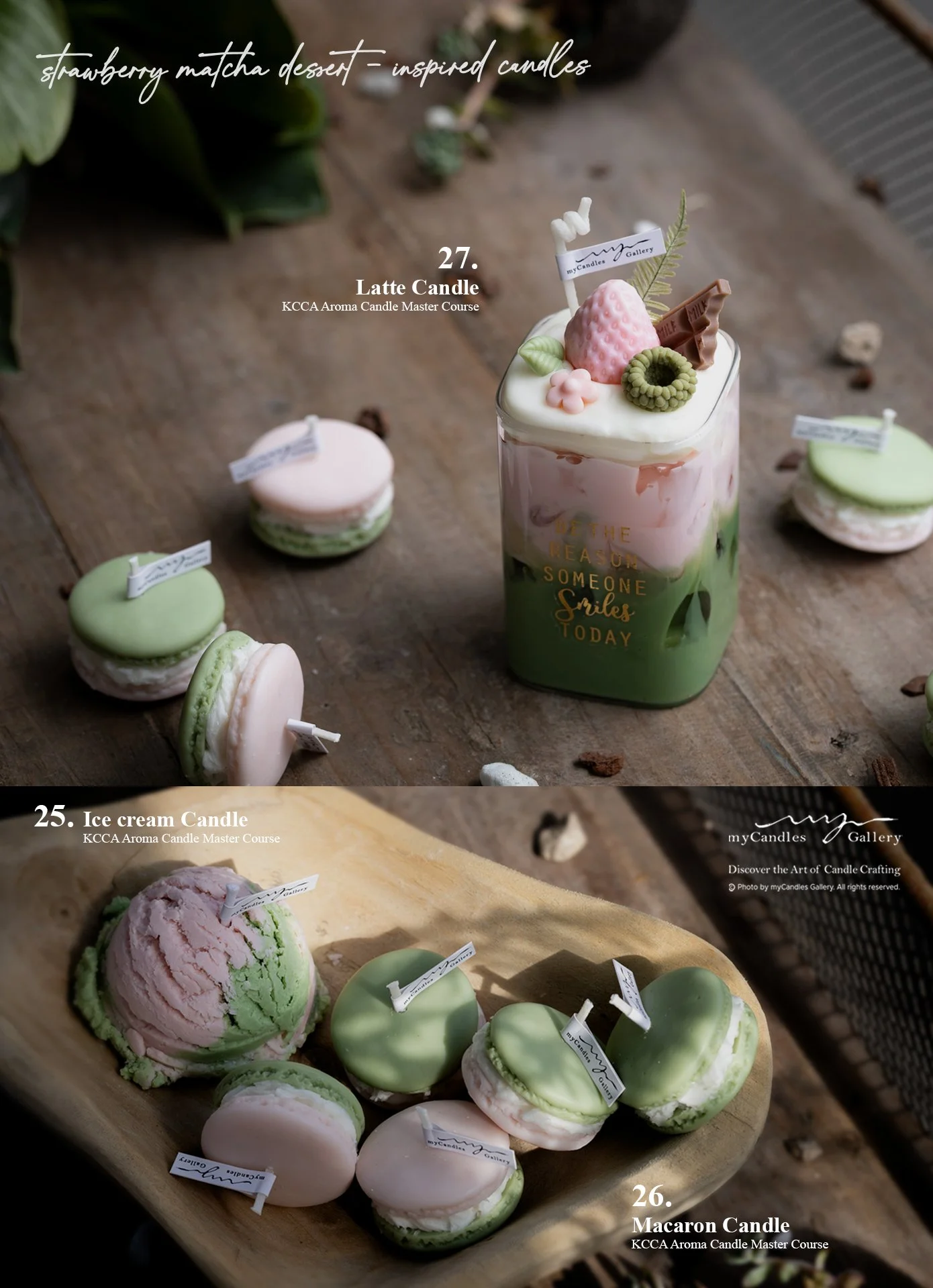 Strawberry Matcha Dessert Inspired Candle