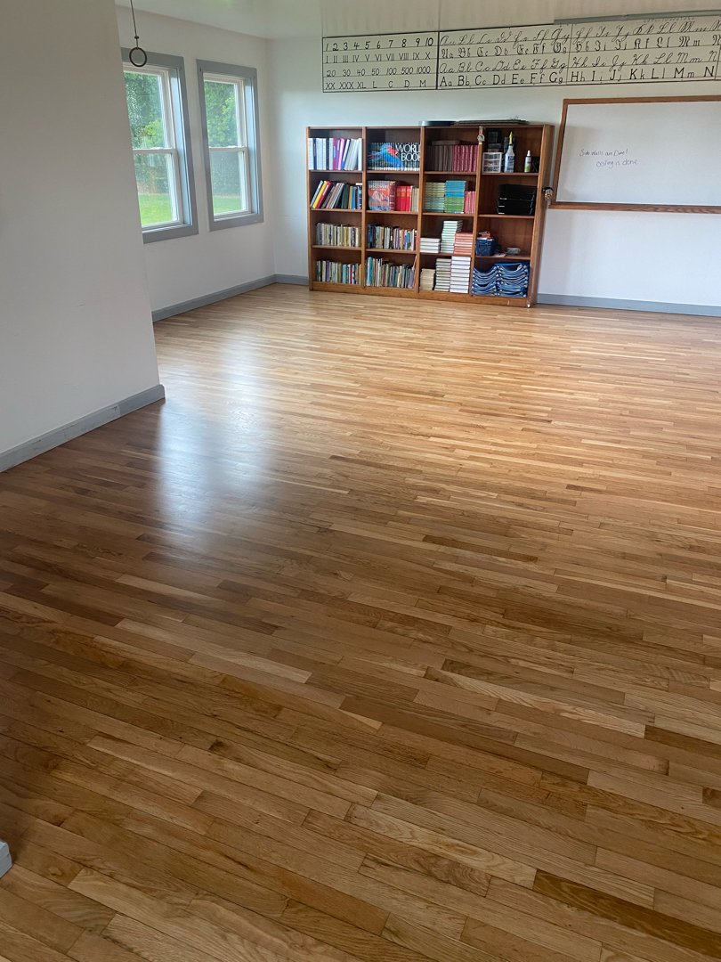 Floor restoration at a school
