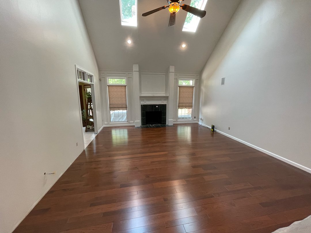 Hickory wood with a north bay hickory stain. Floor installation in a private residence.