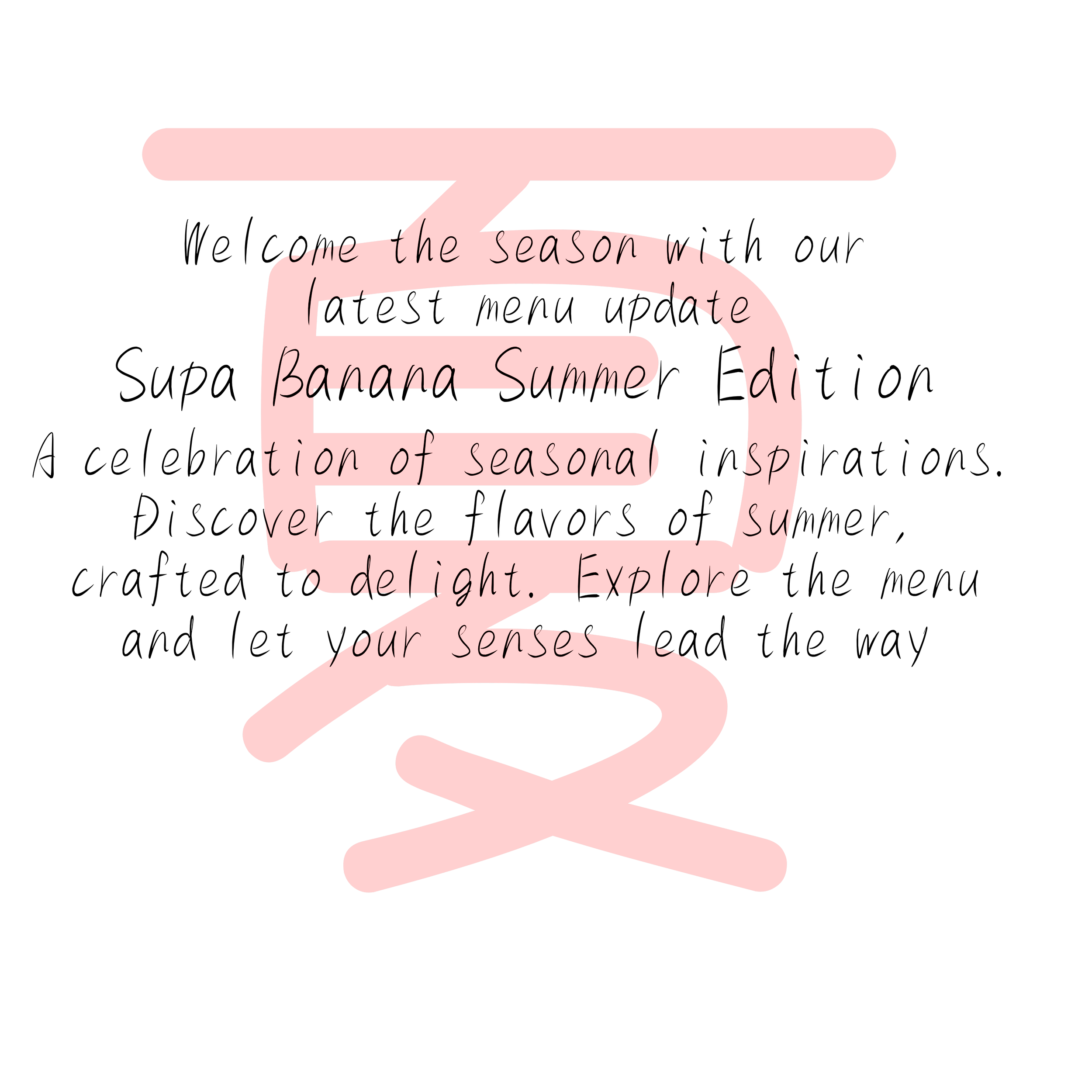 A red spiral with handwritten words about summer and the senses on a black background.