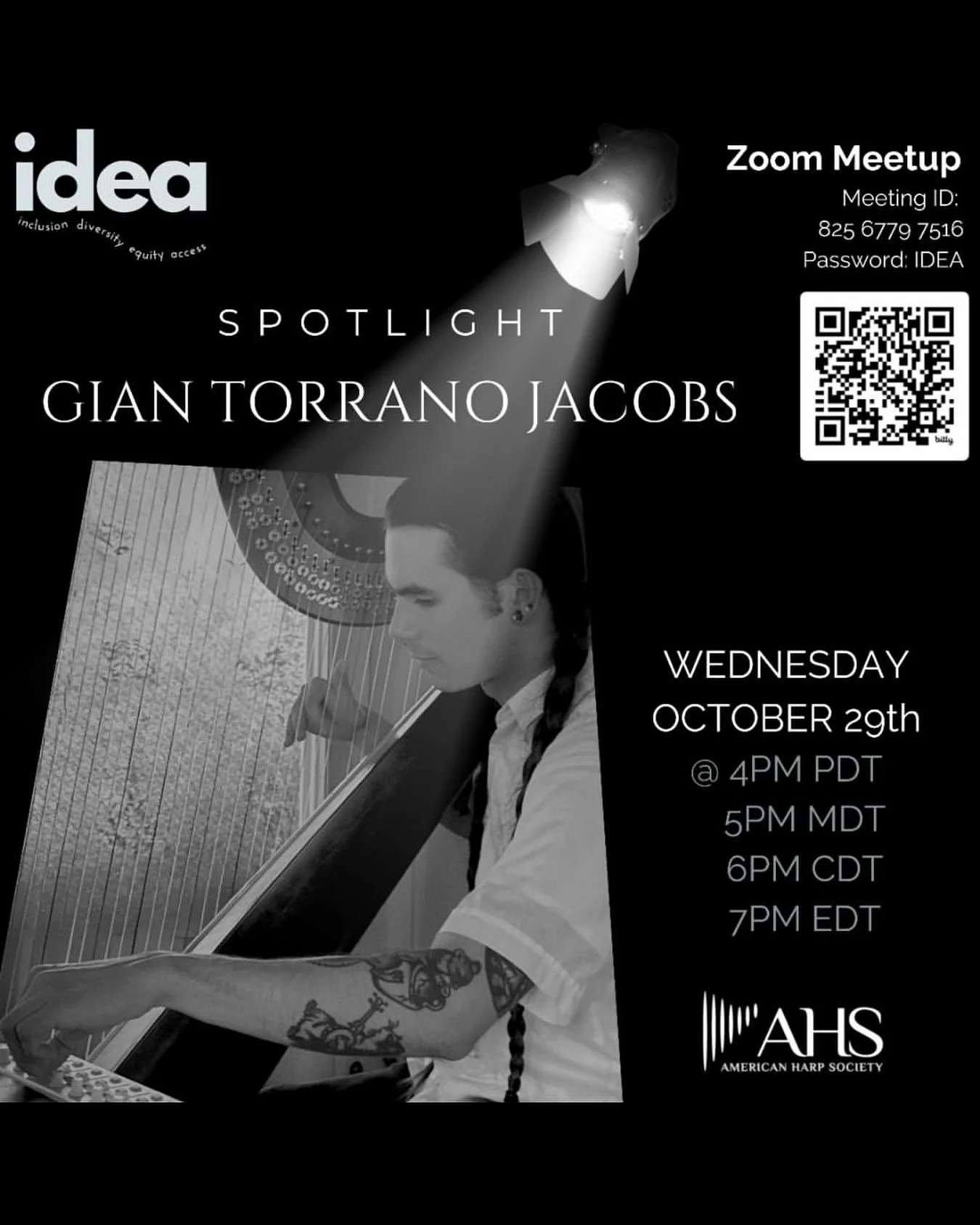 TODAY!! SHOUT OUT TO NJHC&rsquo;s Community Engagement Coordinator @gian.tj!! ⭐️🙌🏽🪉

Repost from @harpsociety
&bull;
TODAY! 🎶 Spotlight Series: Gian Torrano Jacobs &ndash; Explorations in Sound

Join us for the next event in the IDEA Committee&rs