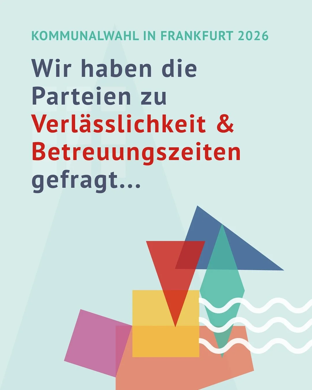 Kommunalwahl 2026: Wenn die Kita schlie&szlig;t... Verl&auml;sslichkeit im Fokus!

Kurzfristige Gruppenschlie&szlig;ungen sind f&uuml;r Familien eine enorme Belastung. Wir haben die Parteien gefragt: Wie wollen Sie die Betreuung in Frankfurt endlich 