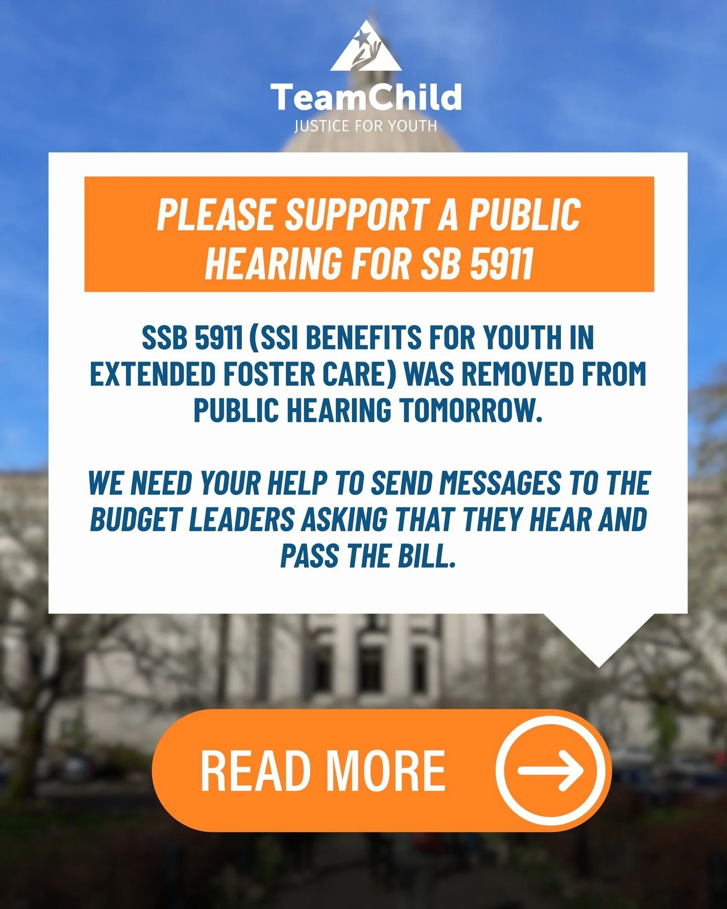 We need your help! Please contact members of the House Appropriations Committee and urge them to have a public hearing for SB 5911!