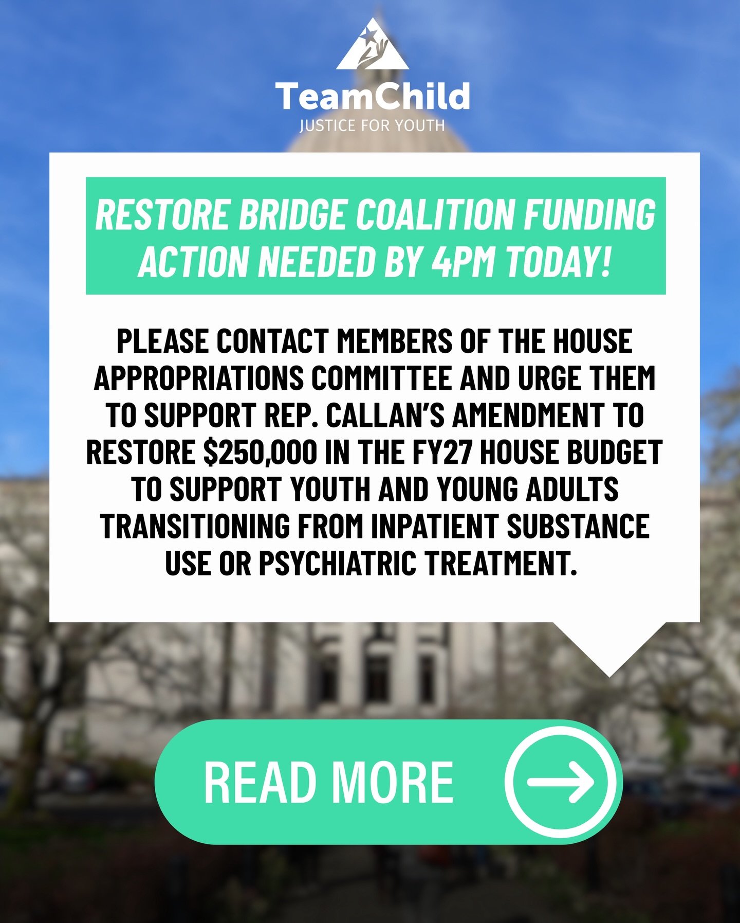 We have one hour to spare! Please contact any member of the House Appropriations Committee and urge them to restore Bridge Coalition funding!