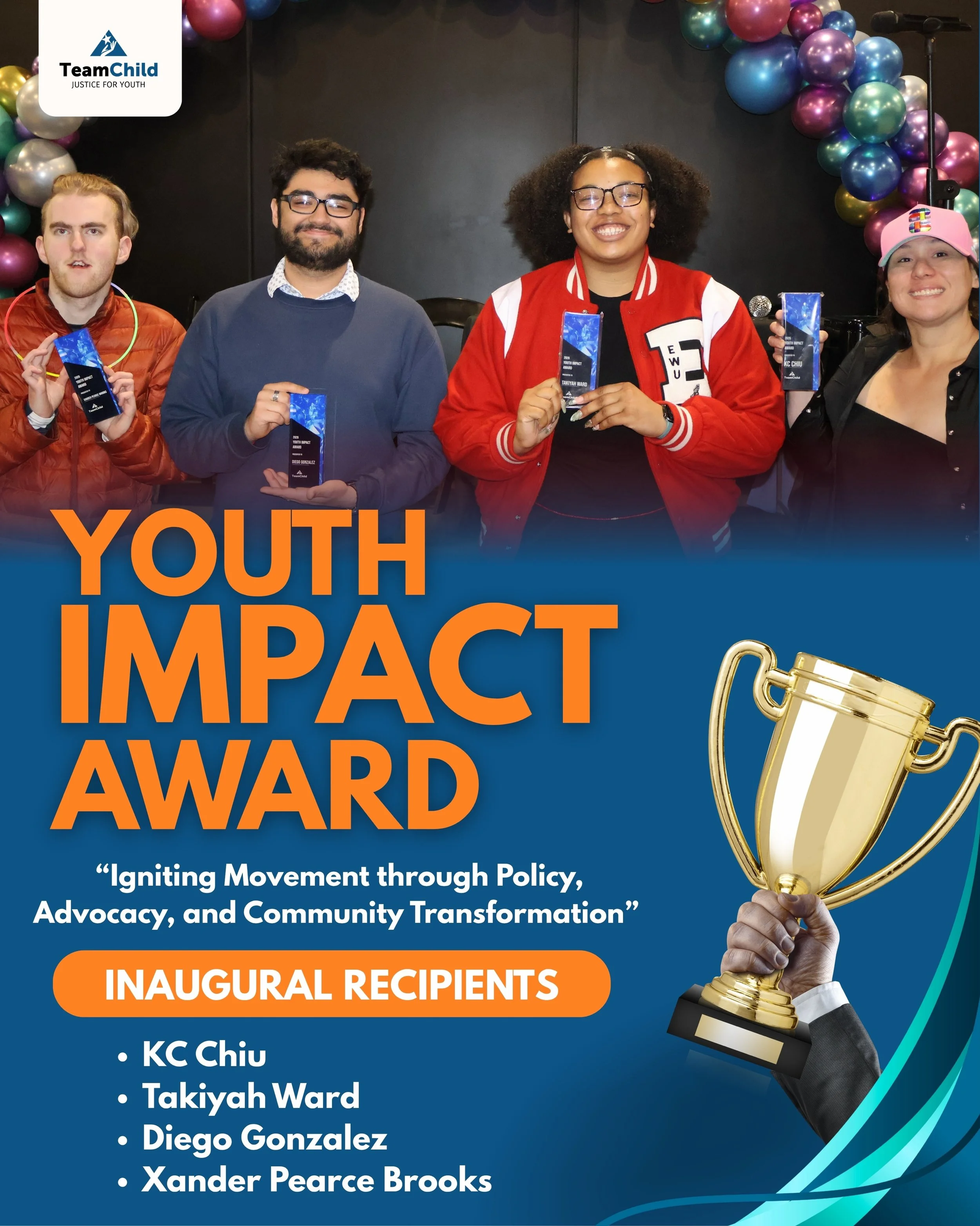 At the core of our mission, TeamChild not only supports youth who are involved in or at risk of involvement in the juvenile legal system but also centers their voices and encourages them to advocate for justice. In 2022, we launched our Youth Advisor