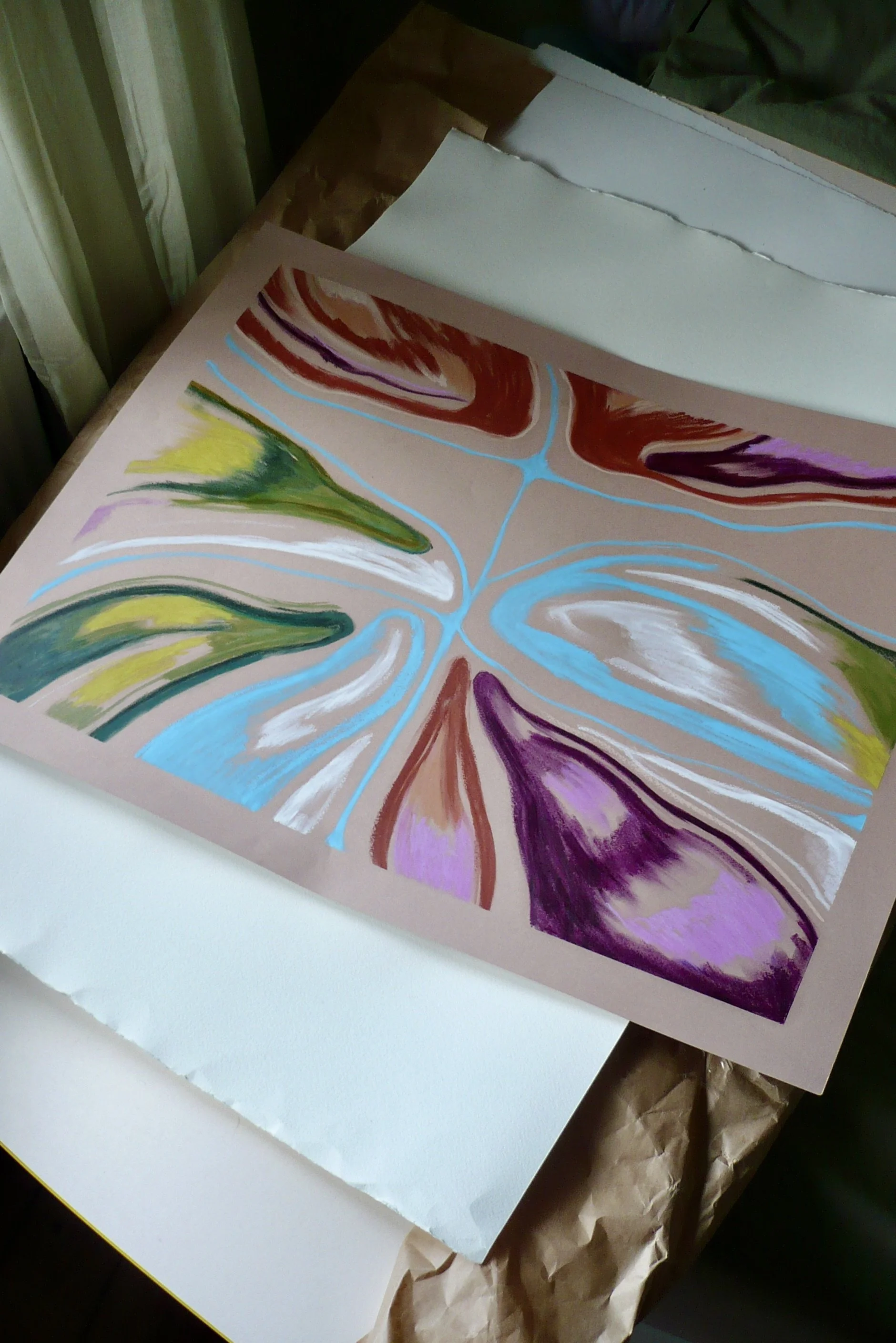 #7, Oliepastel på papir, 50X60