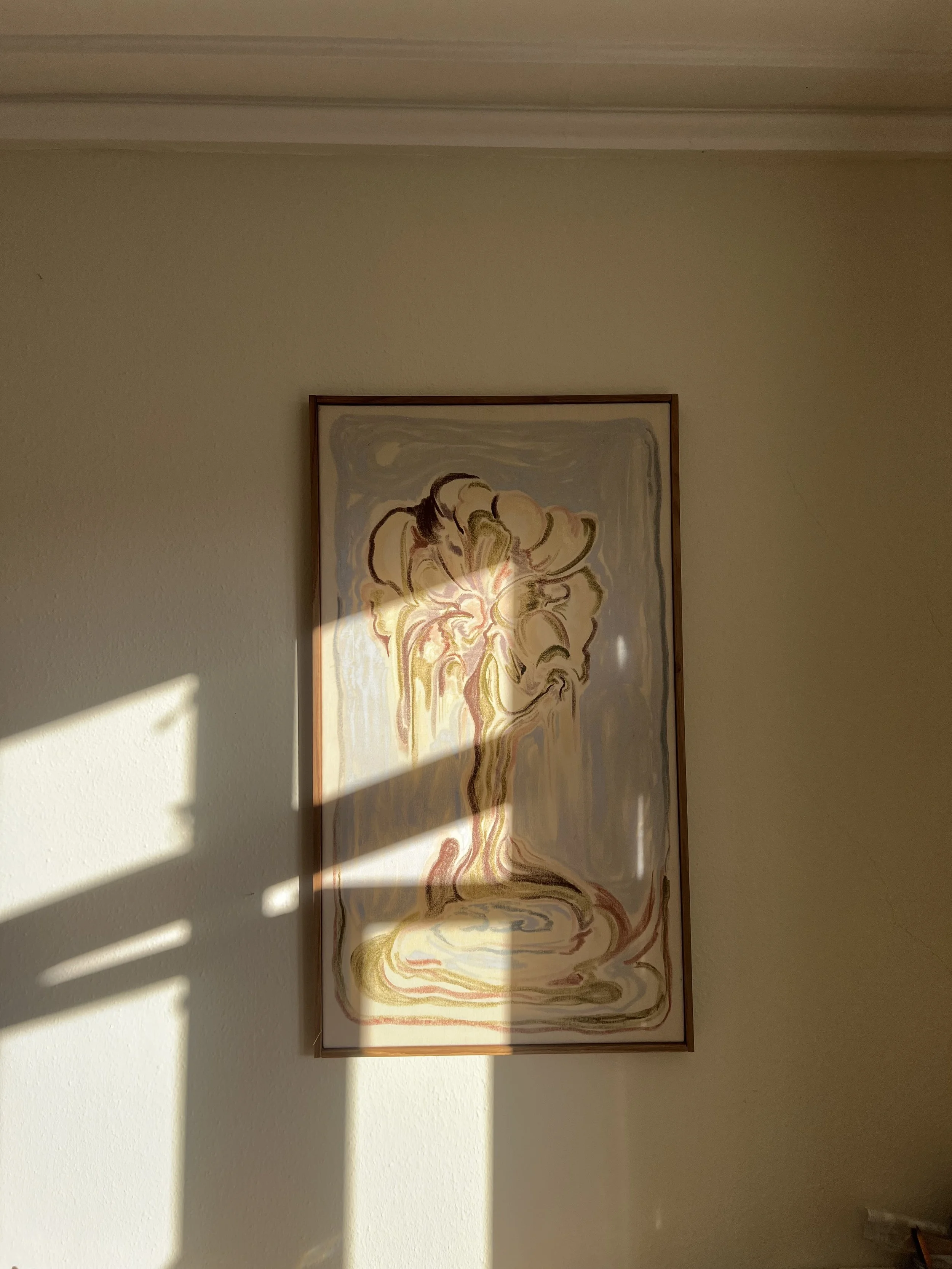 Jeg vil plante et træ og se det gro, Oliepastel på hør, 90x50, 2500,- SOLGT