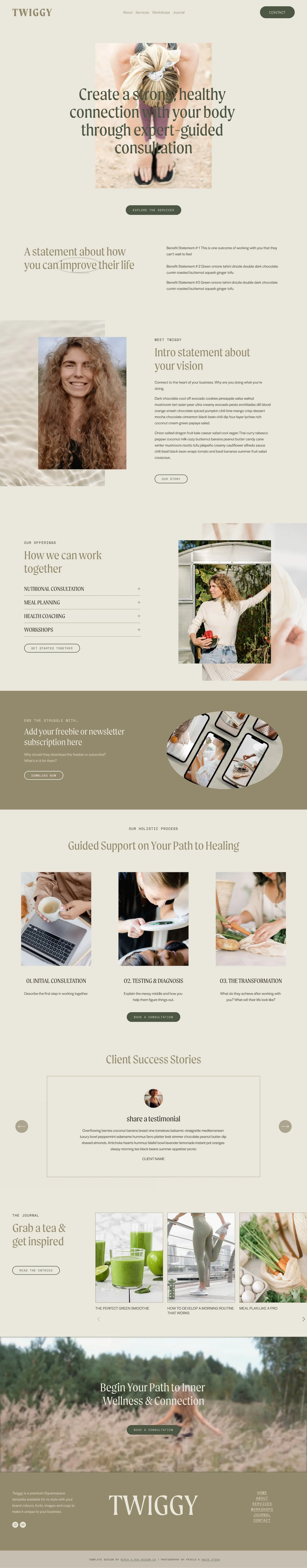 squarespace template for holistic entrepreneuers