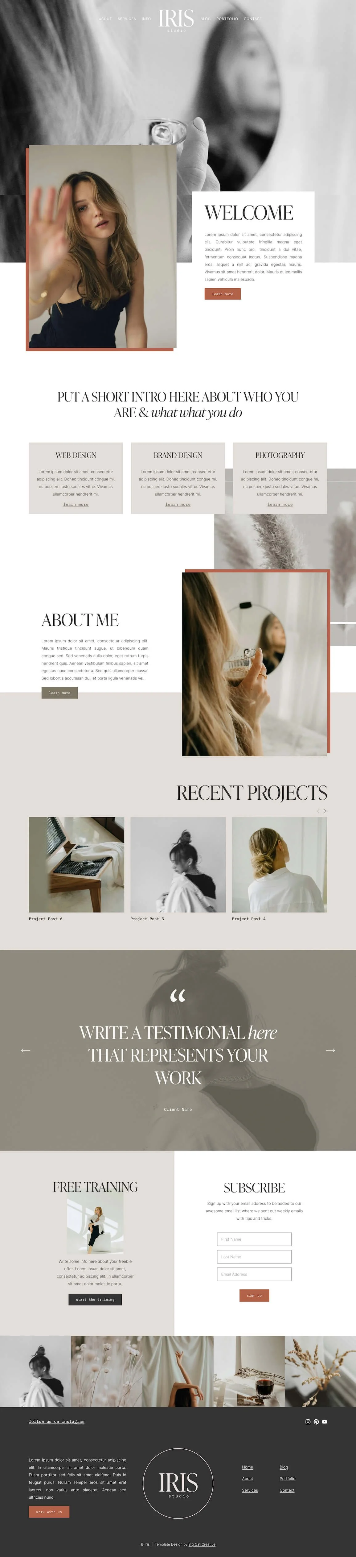 Iris Squarespace Template by Big Cat Creative (paid)