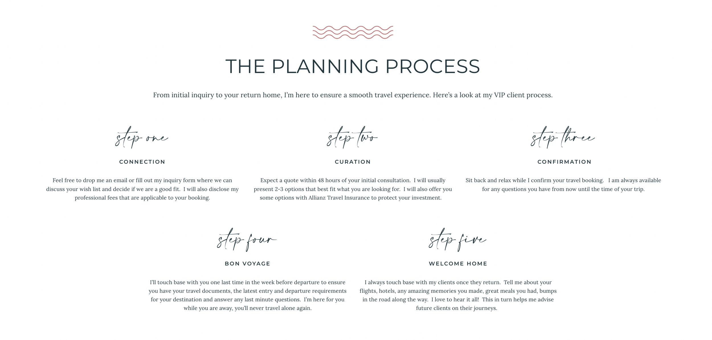 Travel Advisor Squarespace Website