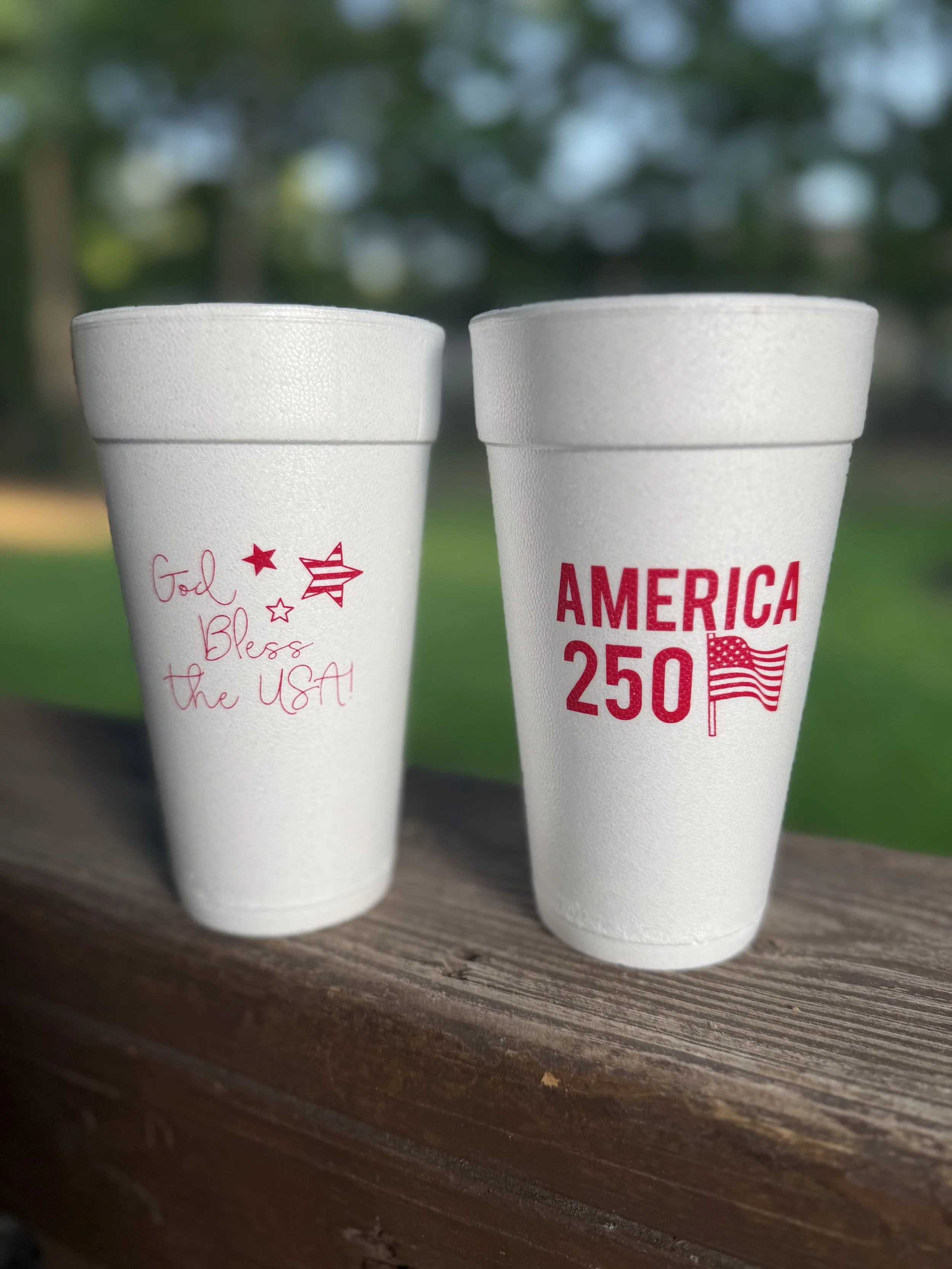 America 250 USA 20 oz Styrofoam Cups