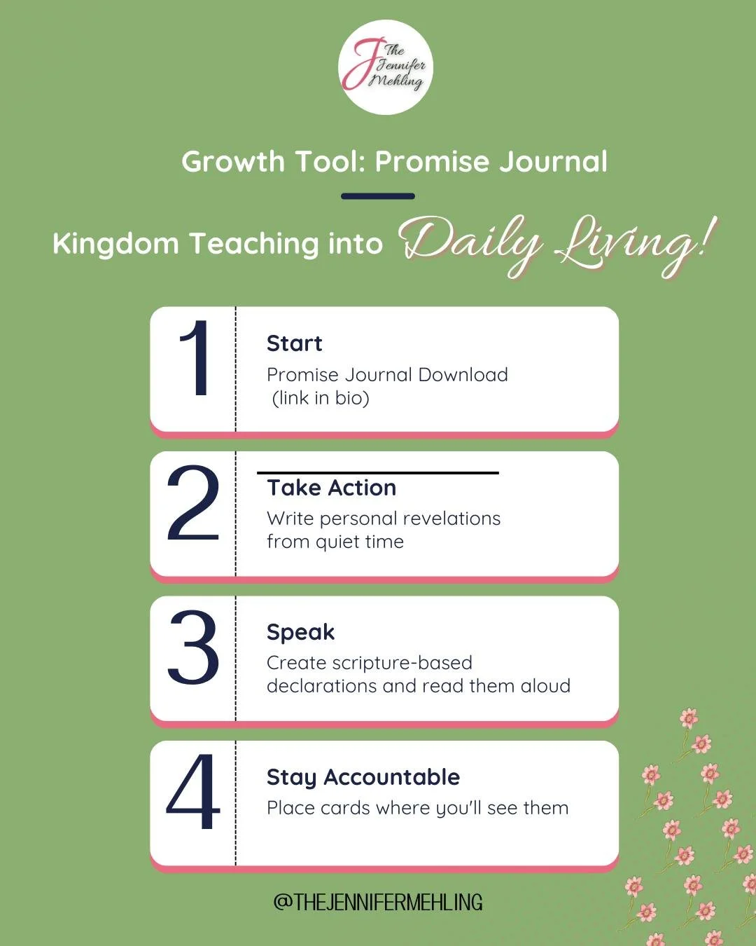 🌸 The Daughter's Promise Journal Guide is here!
Transform how you see yourself, step into your inheritance, and learn to live from promise, not performance. This isn't just another journal - it's your invitation to discover who God says you are.
I