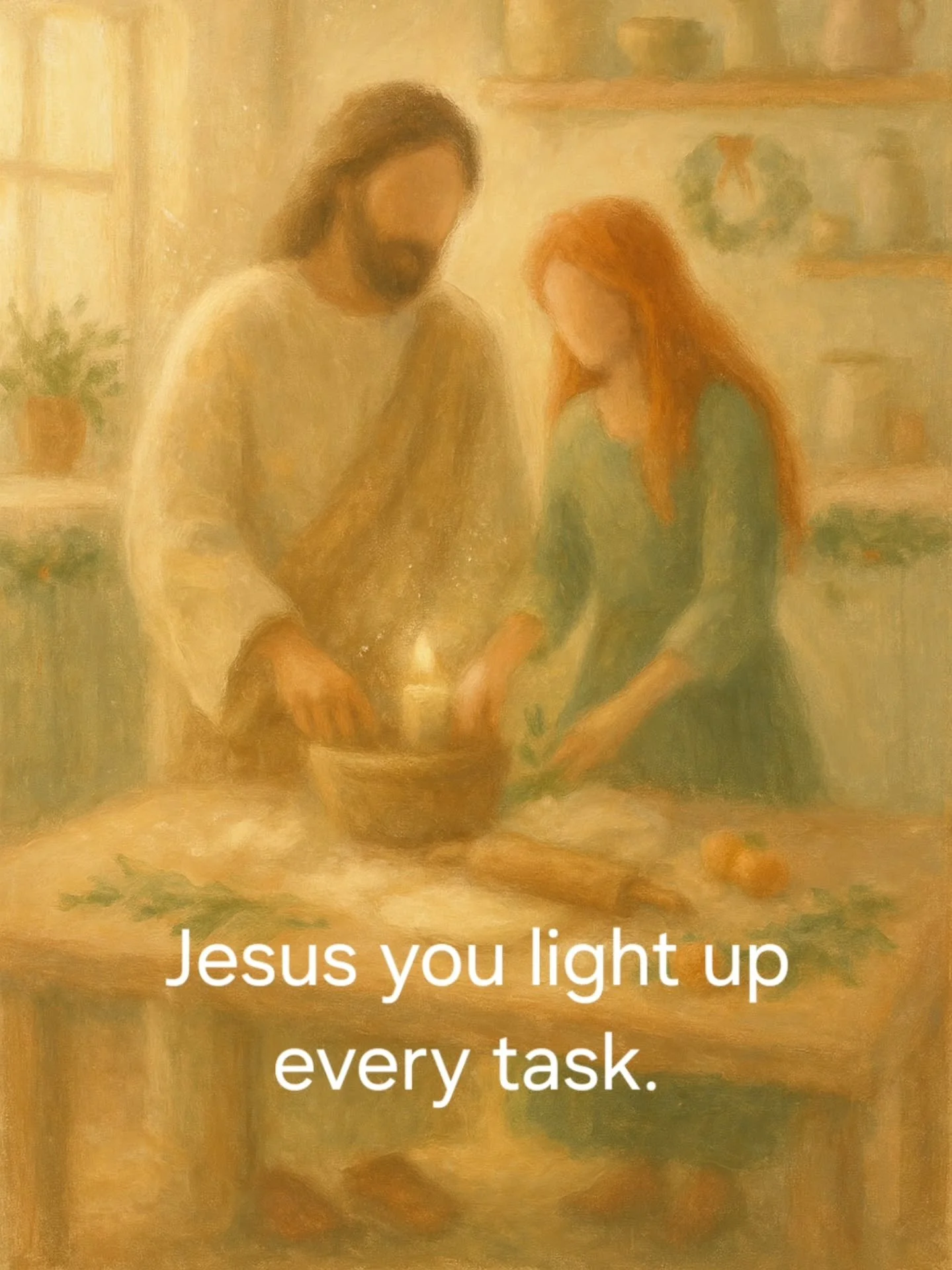 &ldquo;Jesus, Your presence turns my daily tasks into quiet worship.&rdquo;
In the small things &mdash; the stirring, the folding, the wiping, the tending &mdash; He meets us.
Nothing is too ordinary for His light to touch.
Nothing too simple for His