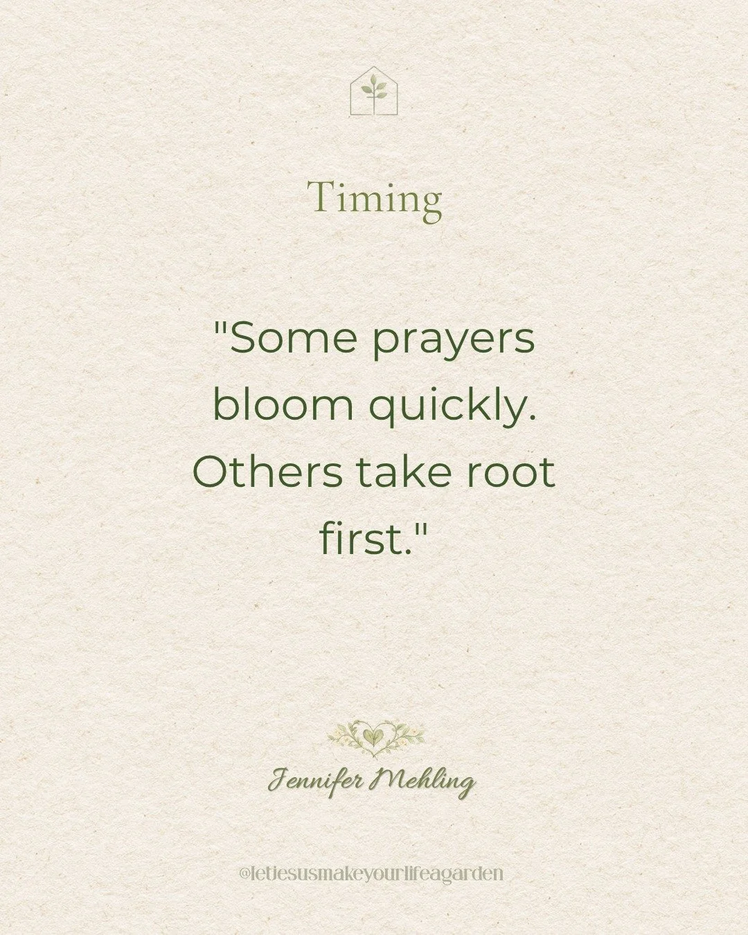 We often pray for flowers while God is growing roots.

Some answers arrive quickly. Others are being prepared beneath the surface where we cannot yet see them. Trust that growth is happening even when nothing appears to be changing.

#LetJesusMakeYou