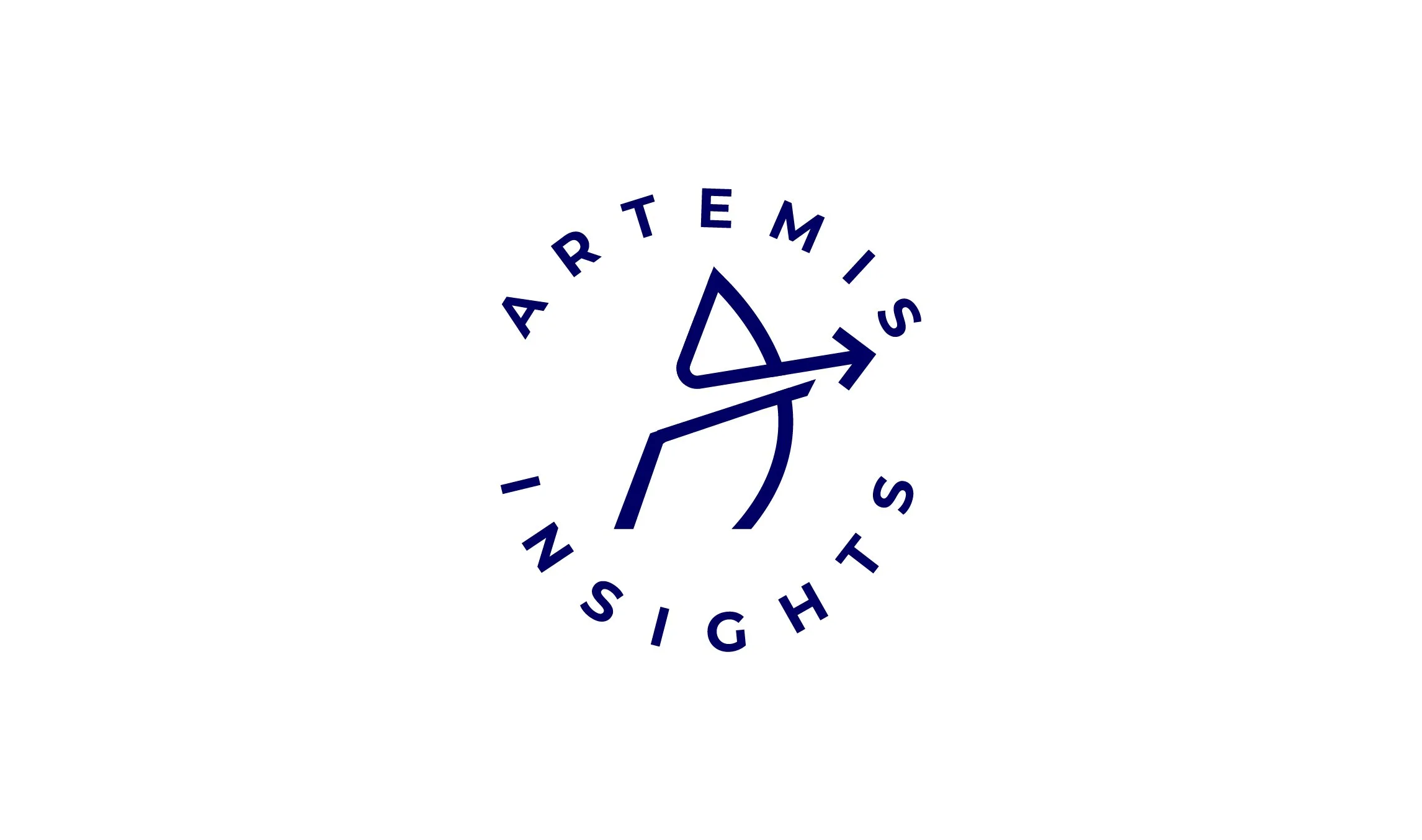Logo of Artemis Insights with a stylized arrow and circular text, marketing insights through data accuracy