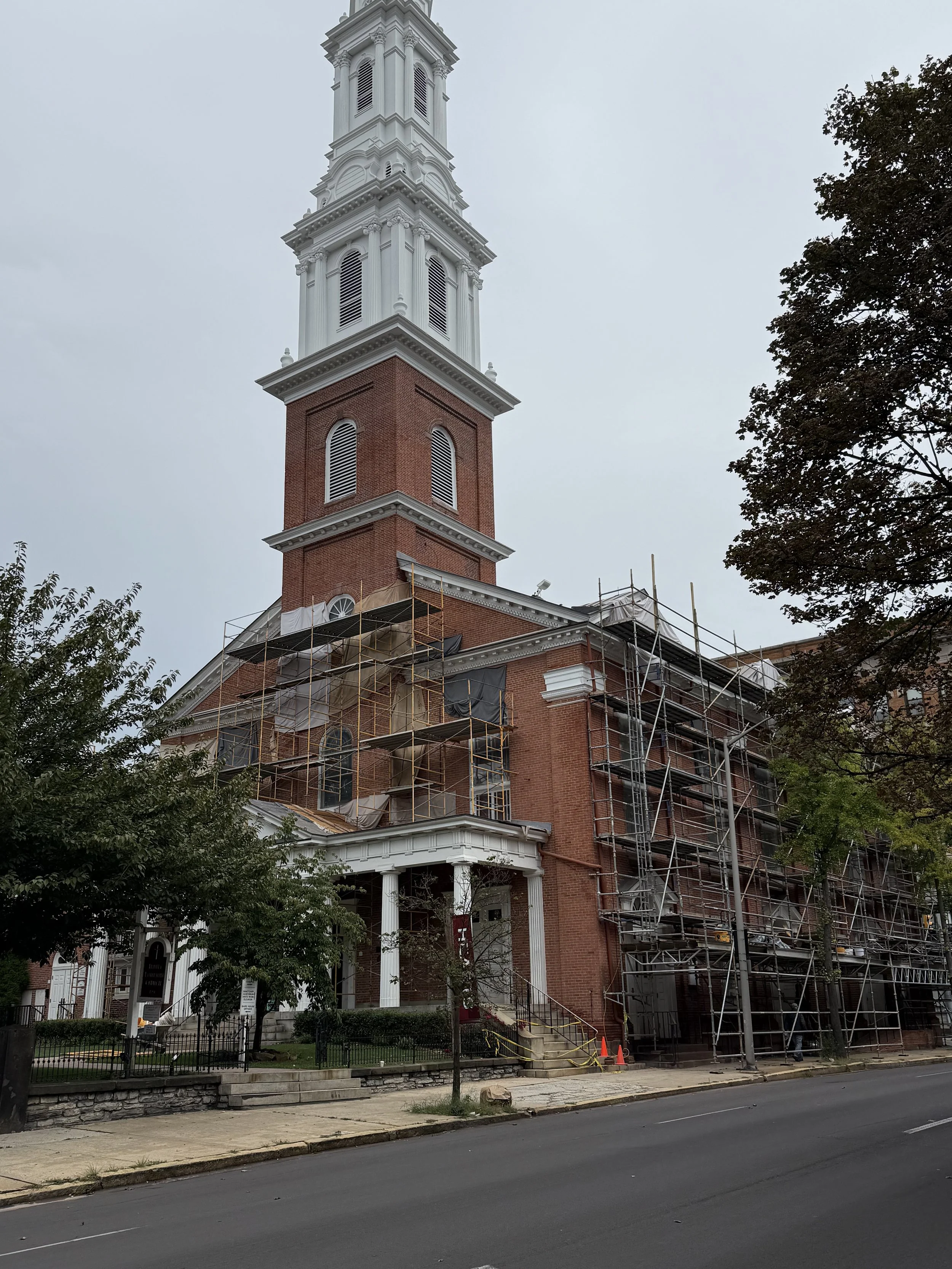 Trinity Lutheran Church under construction.