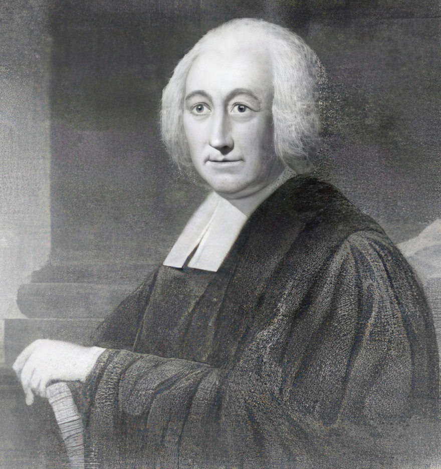Black-and-white engraved portrait of Henry Melchior Muhlenberg in clerical robes and white collar