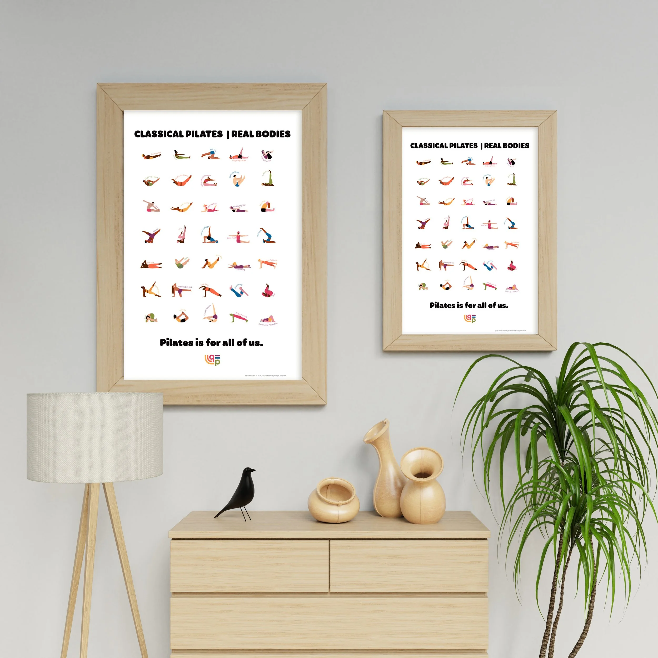Classic Pilates | Real Bodies –A2 or A3 Art Print