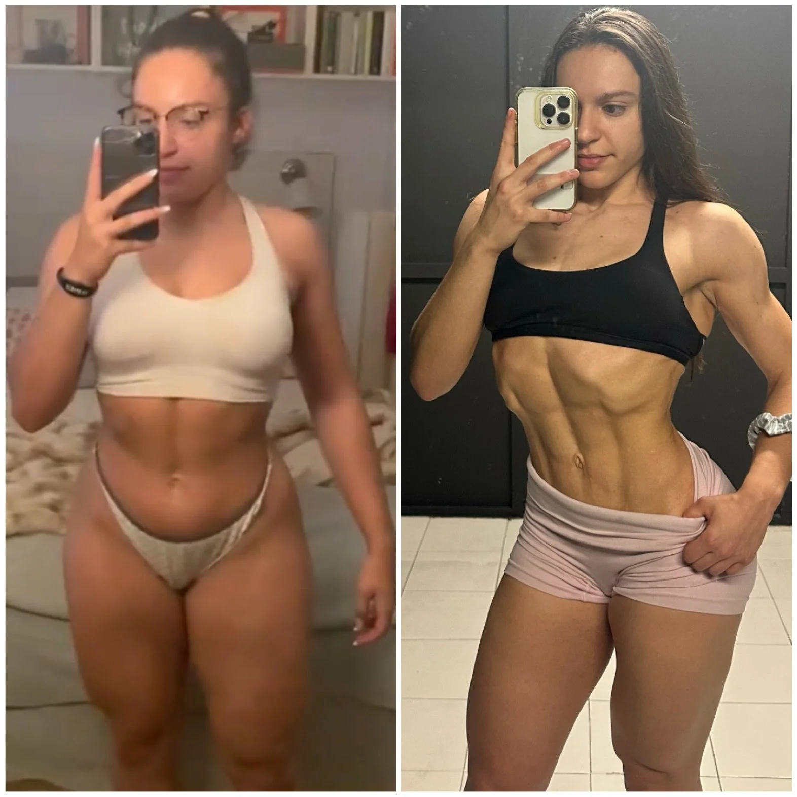 Cambio físico de abdomen en 8 meses