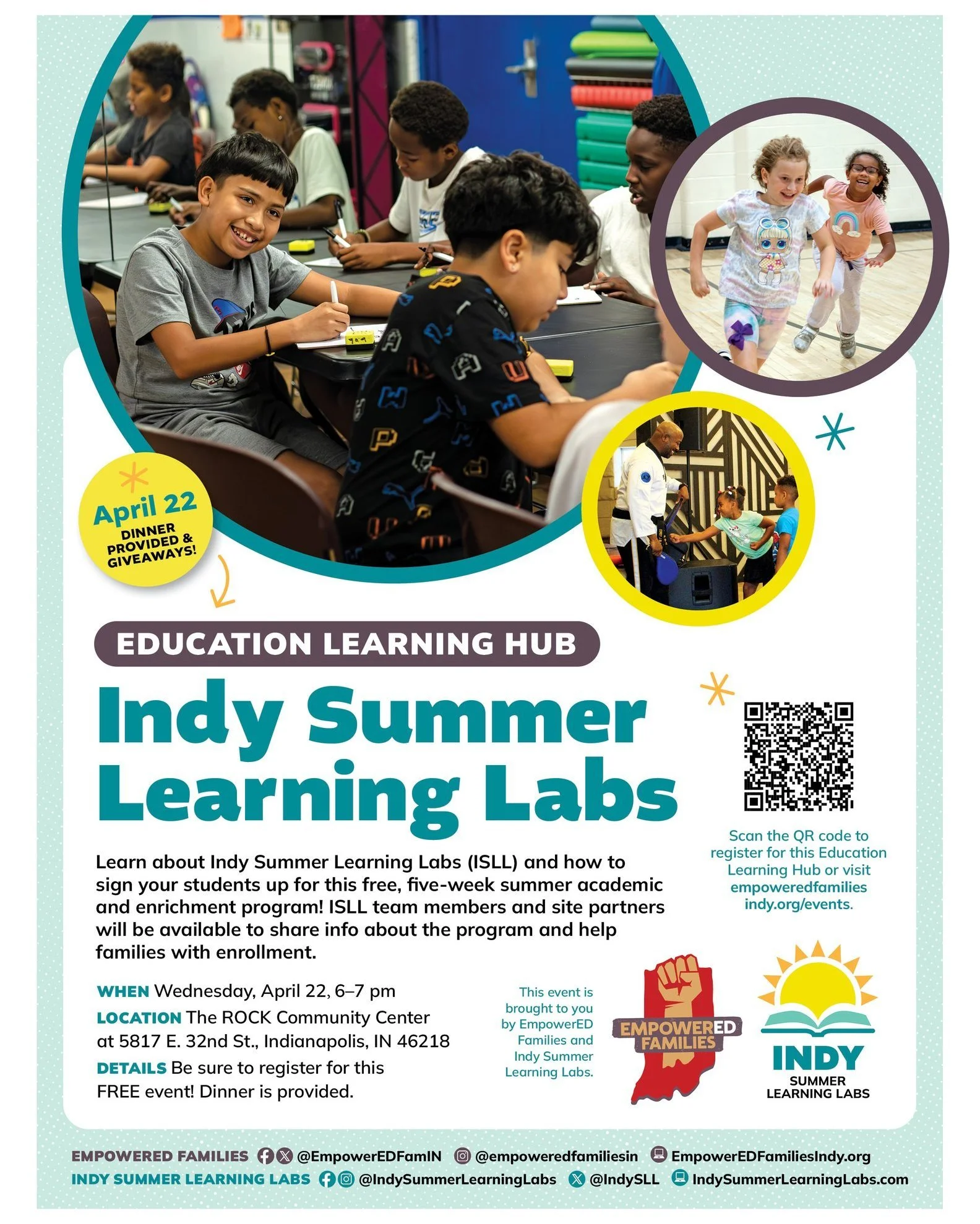 Learn about Indy Summer Learning Labs (ISLL) and how to sign your students up for this free, five-week summer academic and enrichment program at an Education Learning Hub hosted by ISLL and Empowered Families! ISLL team members and site partners will