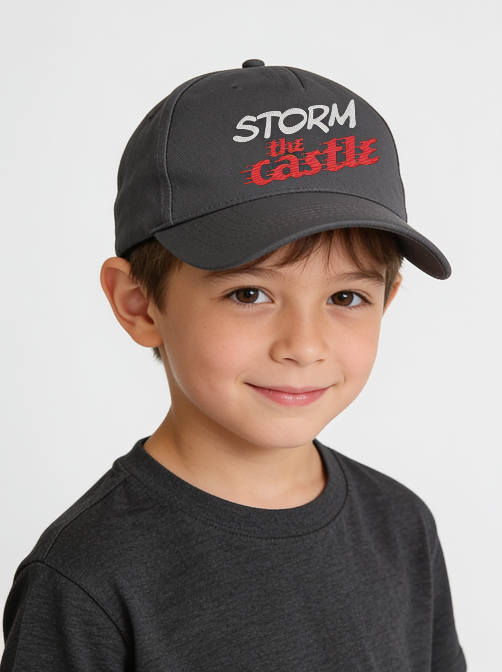 Storm the Castle Cap (Kids) in Graphite Grey