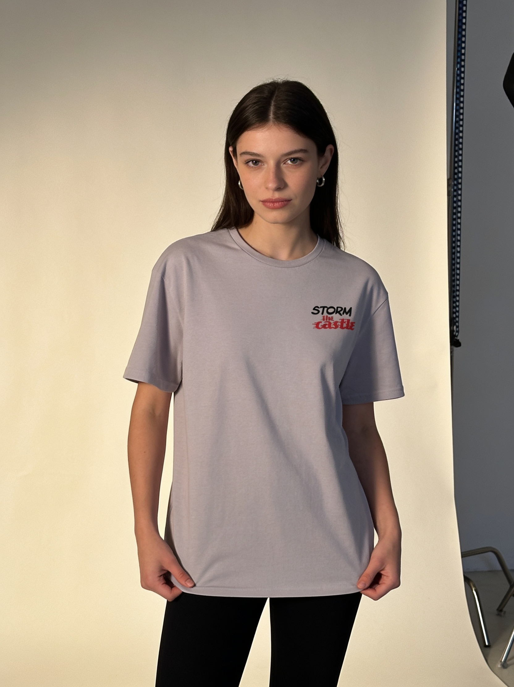 Storm the Castle Tee in Ice Grey