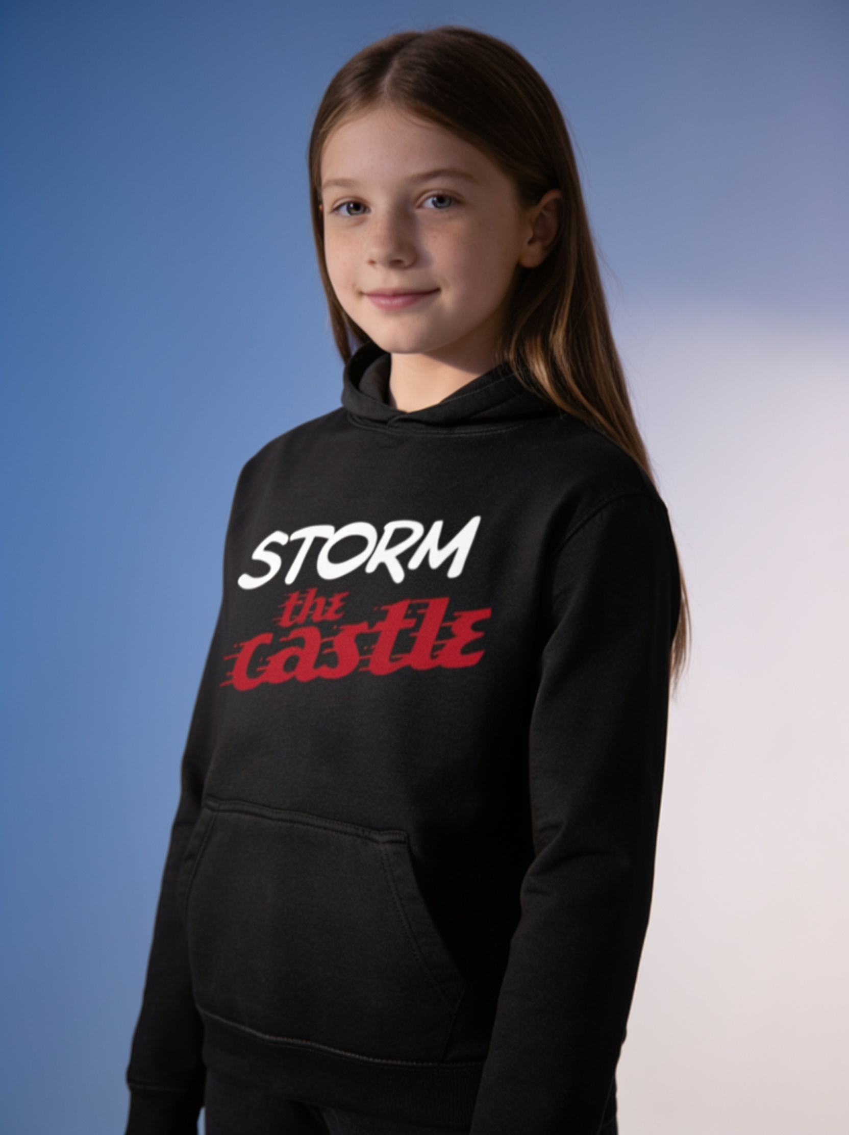 Storm the Castle Hoodie (Kids) in Jet Black