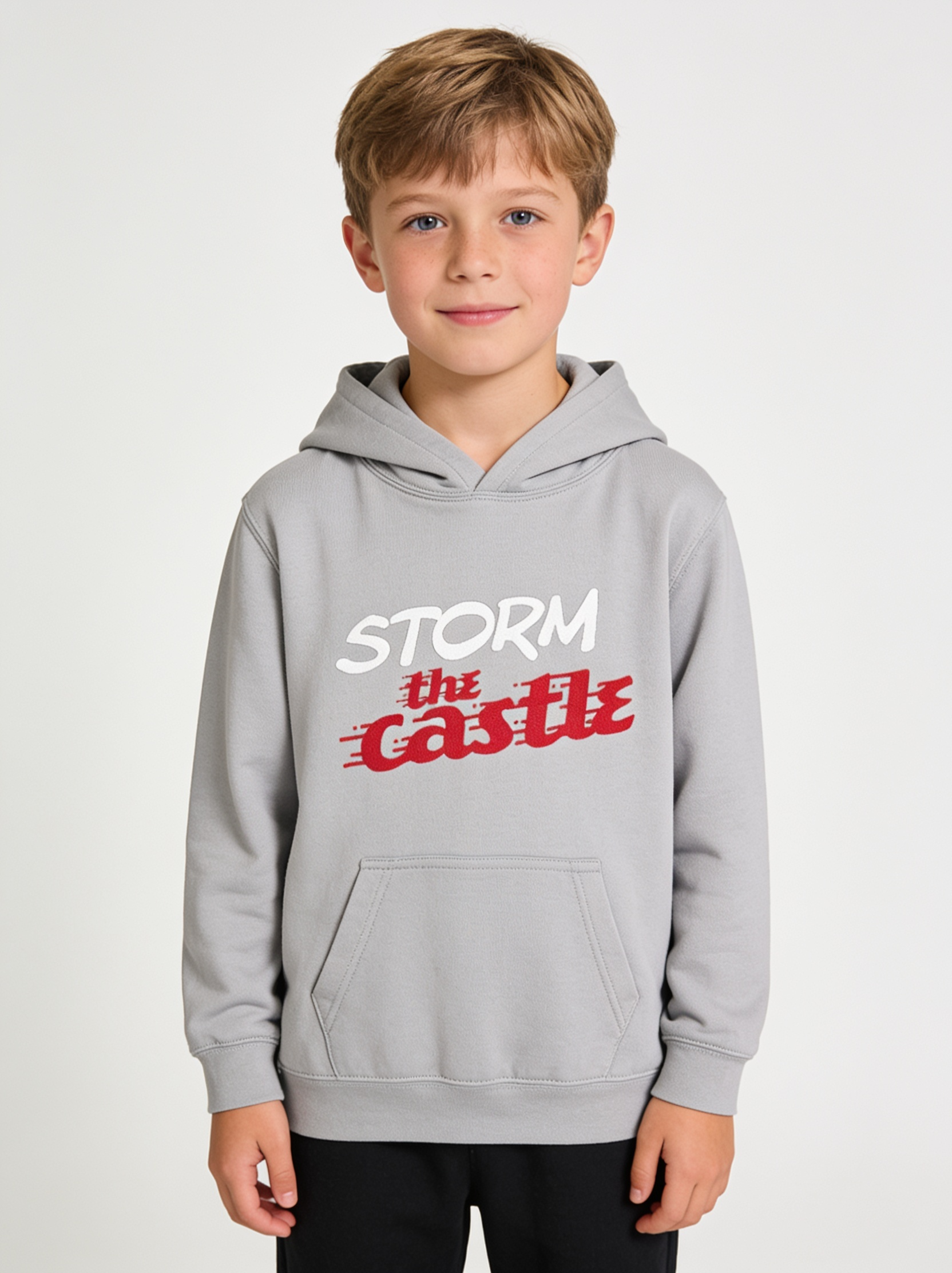 Storm the Castle Hoodie (Kids) in Heather Grey