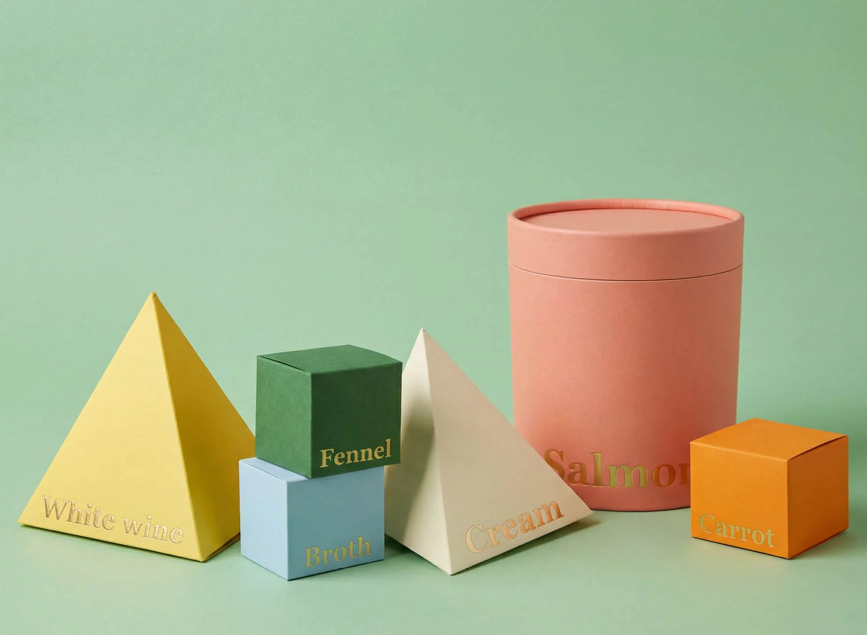 FIKTIVT PROJEKT MELLAN UPPDRAG: Min tanke här är en lyxigare typ av produktförpackning, portions- förpackningar precis lagom för att tillaga specifika recept. Kanske till höstens Kick-off, brandade produkter som kollegorna får tillaga tillsammans. Ko