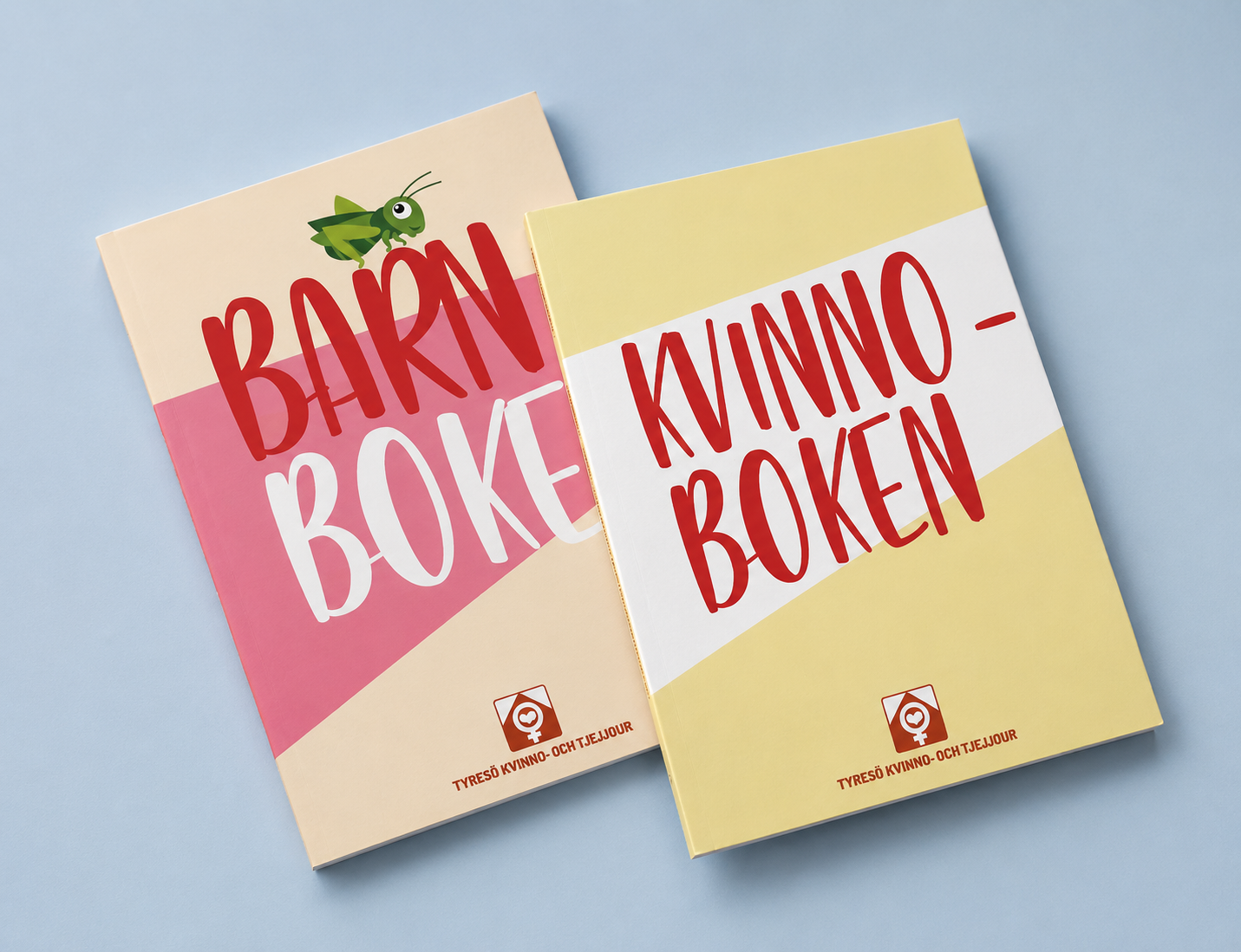 TYRESÖ KVINNOJOUR: Skapa en bok till de kvinnor och barn som kommer till Kvinnojouren och skyddat boende. Böckerna ska informera och skapa trygghet i en pressad situation. Jag har tagit fram identitet, form och illustrationer.