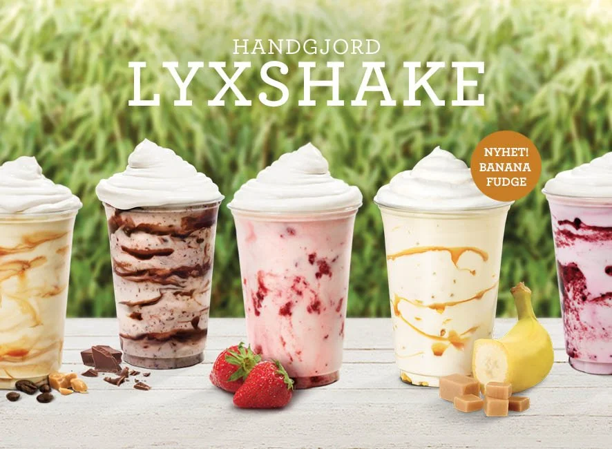 MAX BURGERS: Kampanjshake. Ta fram bildmanér tillammans med extern reklambyrå och tillsammans med fotograf och matstylist ta fram säljande bilder. Kontakt med retuschörer. Ta fram säljande bildmaterial till MAX menyer och restauranger.