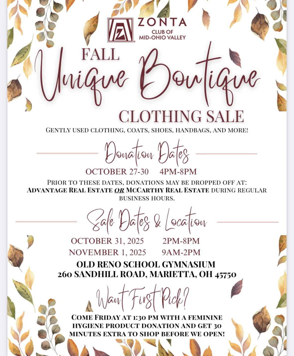 Zonta Fall Unique Boutique