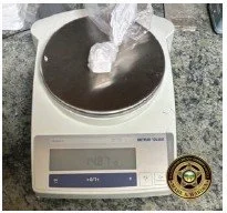 suspected drugs on a scale