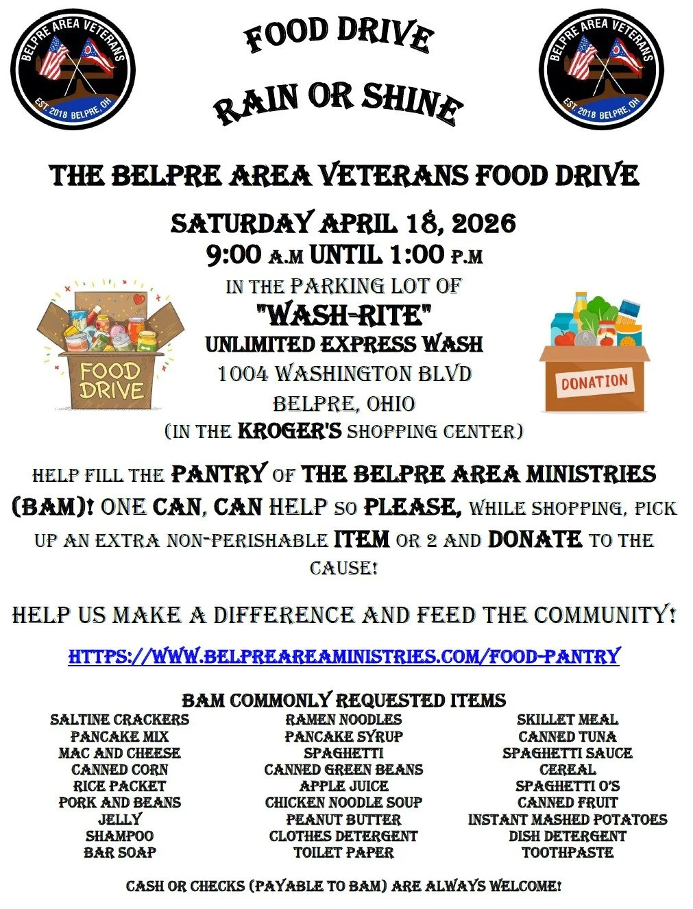 Belpre Area Veterans Food Drive