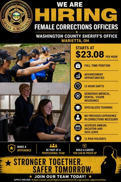 recruiting flier for female corrections officers