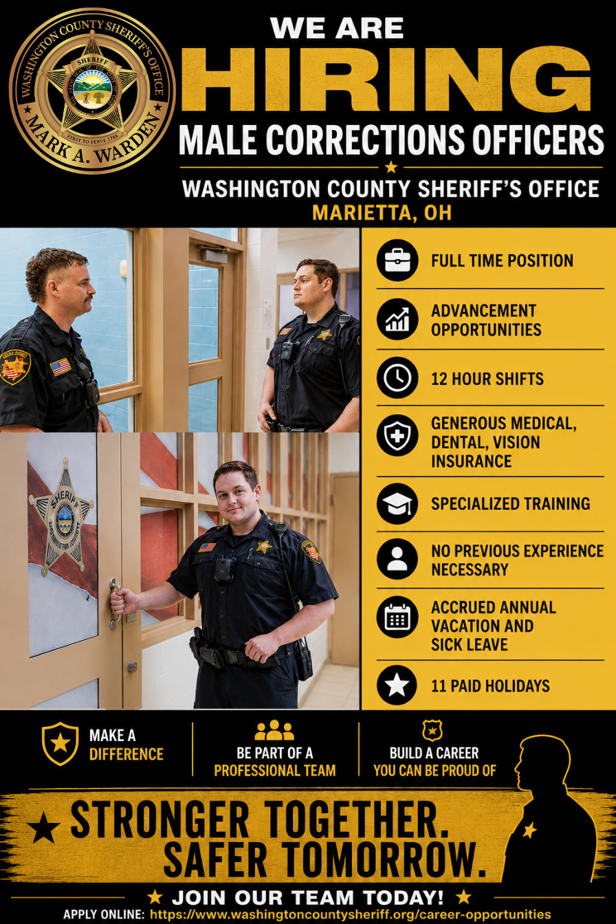 Recruiting flier for male corrections officer