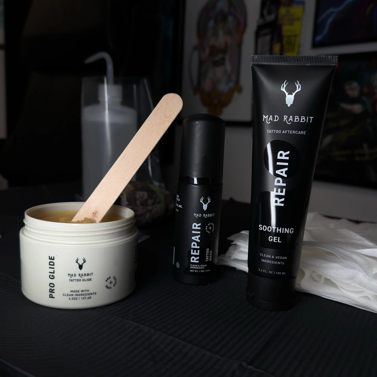 @MadRabbit Tattoo Care is a part of my process from start to finish.

From prepping the skin with Repair Wash, to applying the tattoo using Pro Glide, and finishing the healing process with Repair Gel &mdash; it&rsquo;s everything I need for clean ap