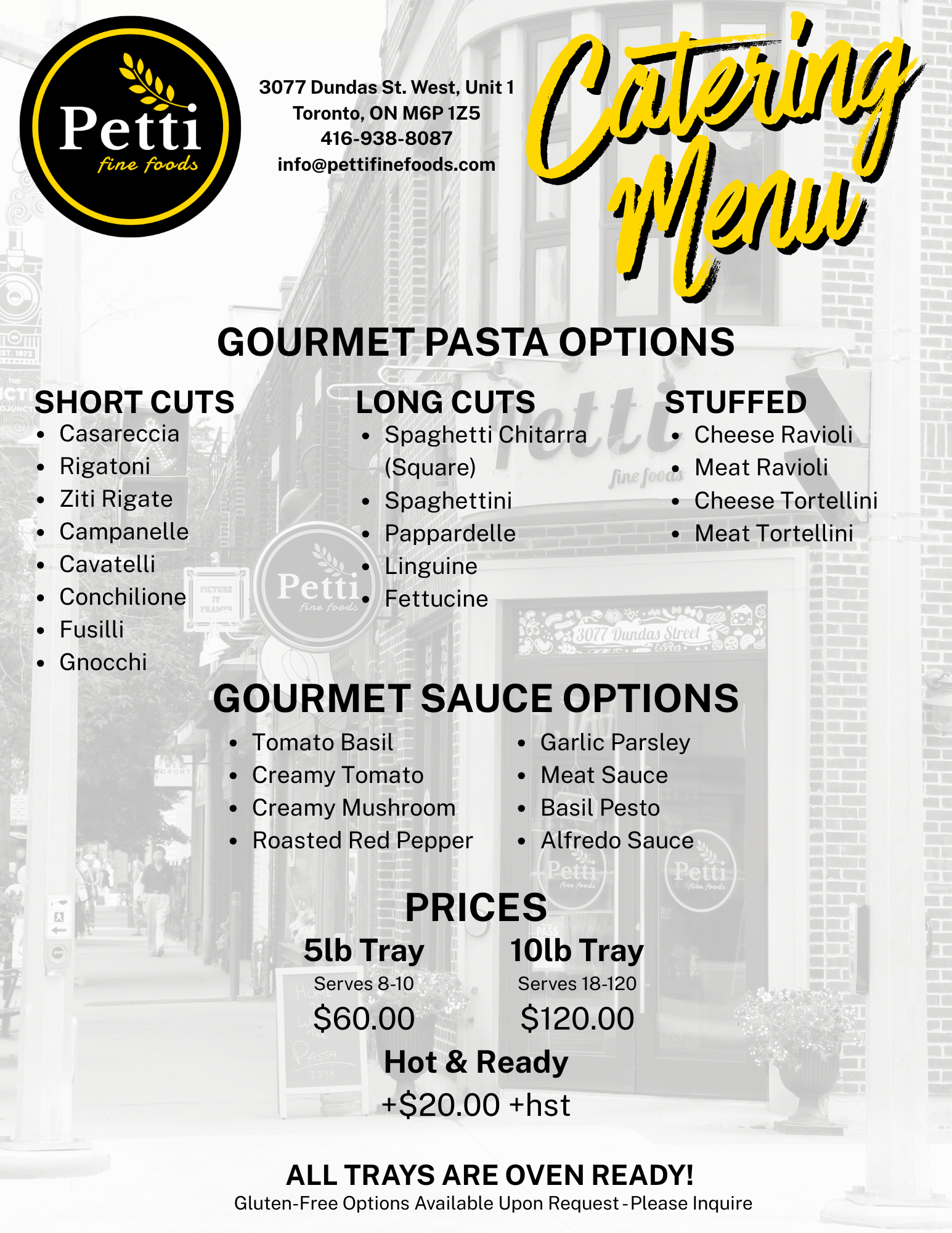 petti fine foods catering menu 2/2