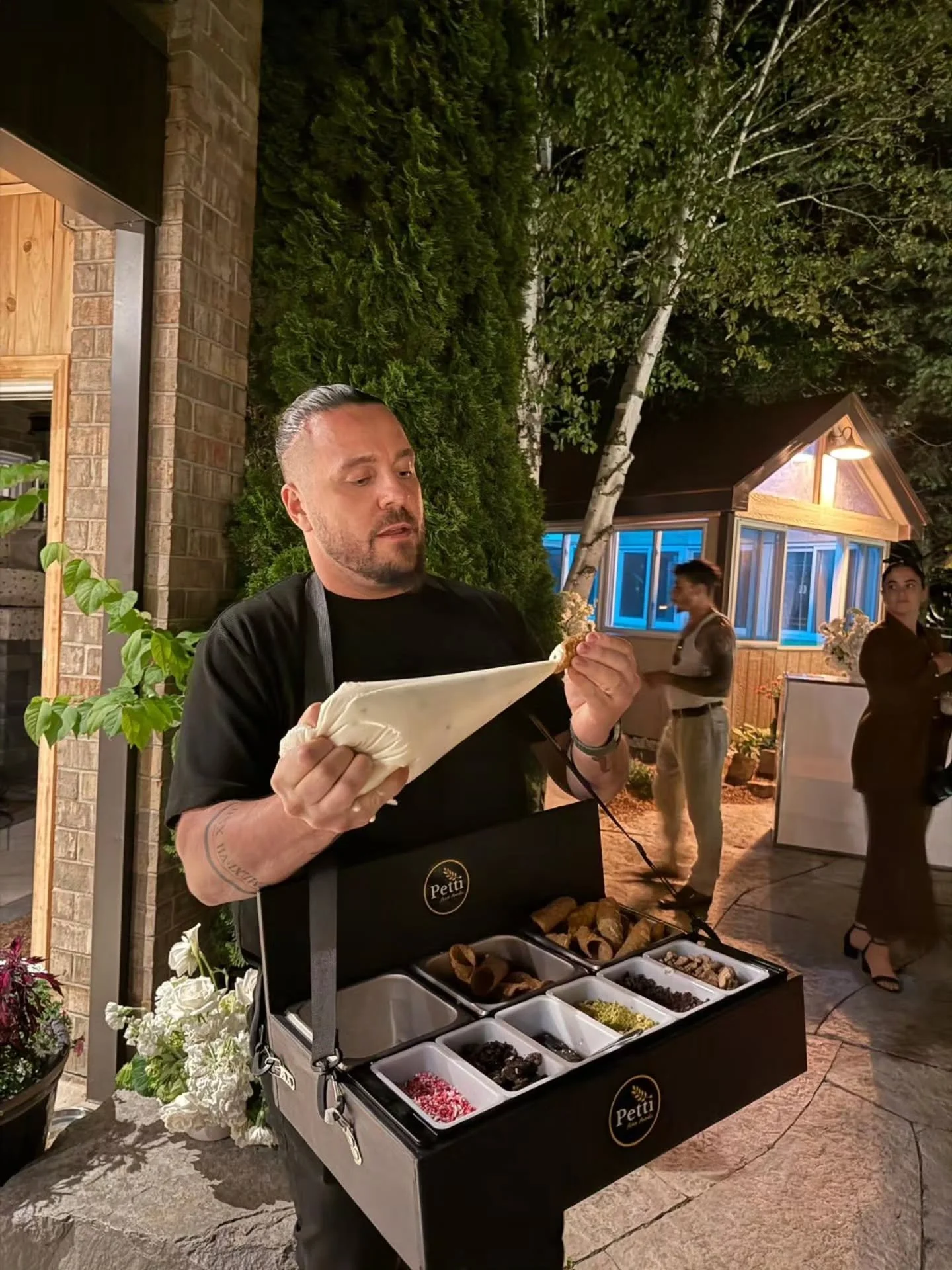 Thank you to Ben, Annick and Bridgette @neeginanbuilds for bringing this idea to life! 

A big Congratulations and thank you to Anthony and Julia for allowing me to be part of their engagement party by feeding everyone some delicious cannolis.

Feel 
