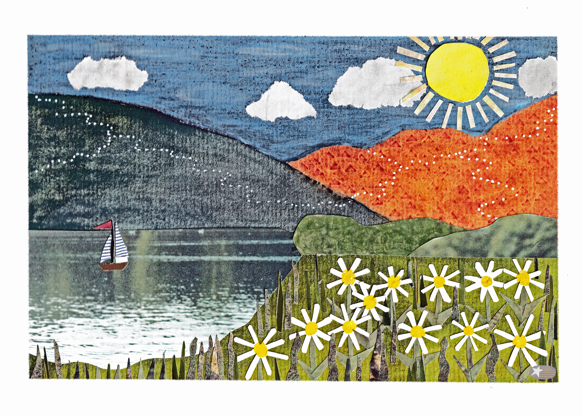 Coniston Water - Mixed Media Collage