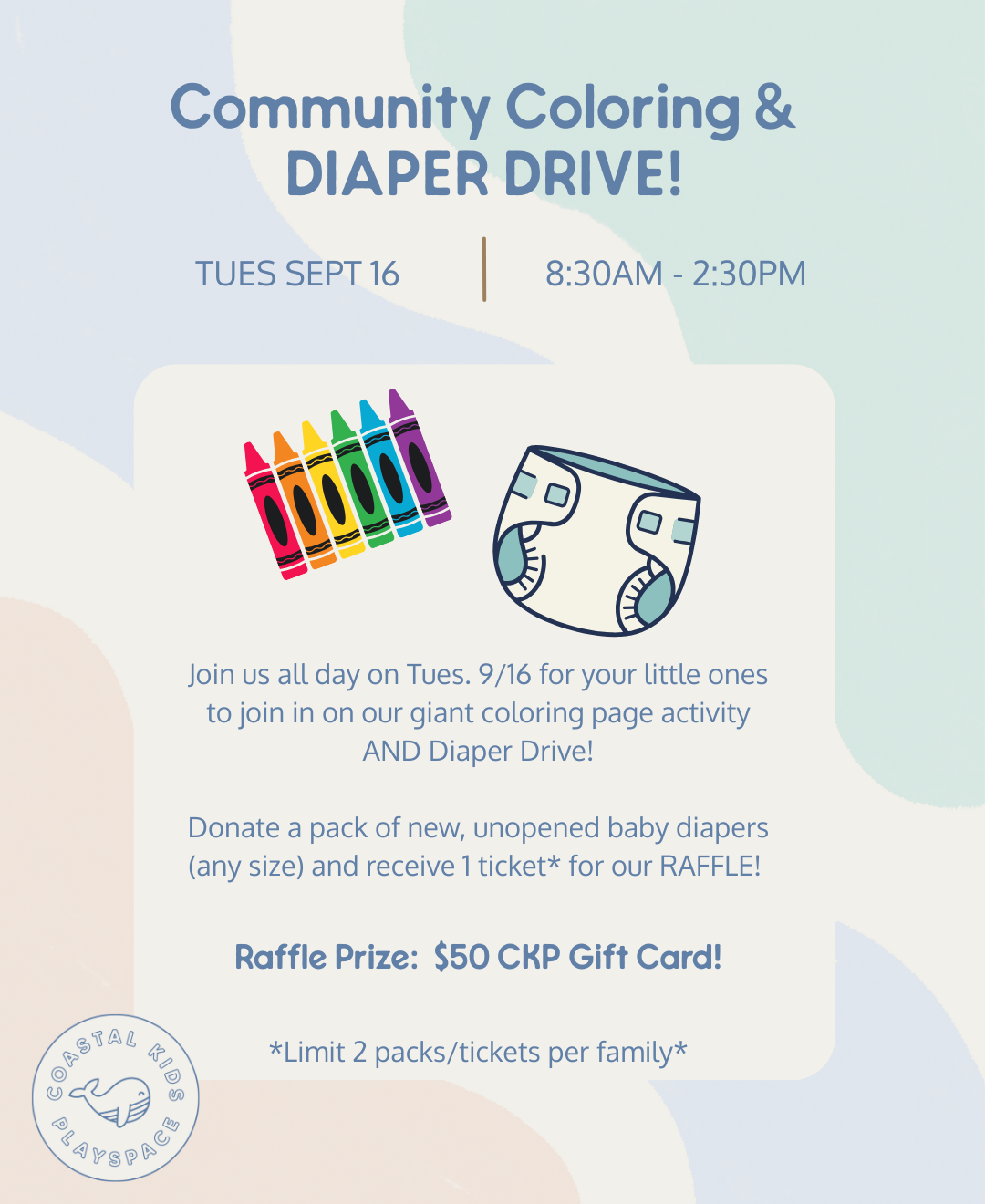 Community Coloring Day & Diaper Drive!