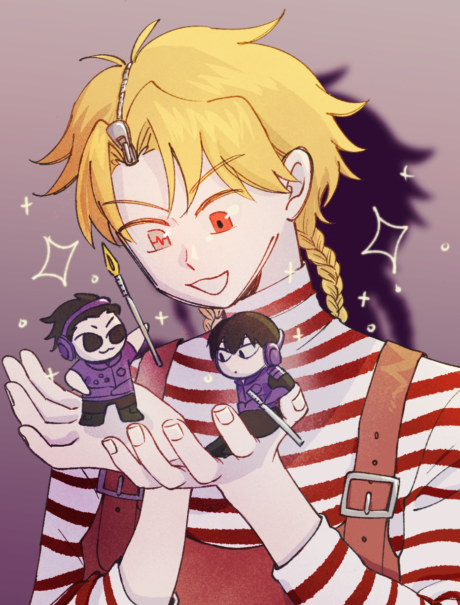 illustration for friend with her ship (yoneya and miwa from world trigger) in her hands