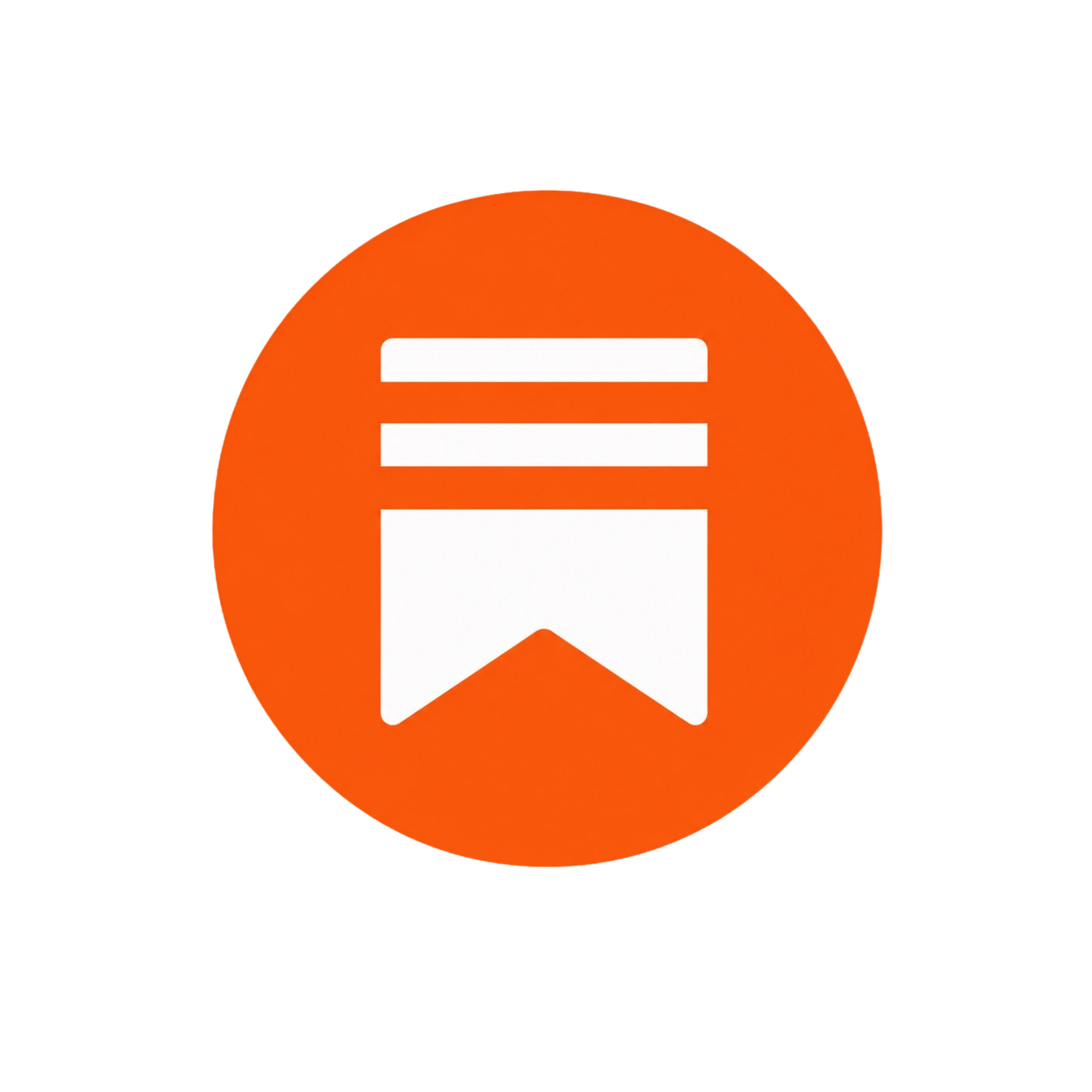 The image shows the Reddit logo with an orange circle background and a white smiling face with square eyes and a straight mouth.