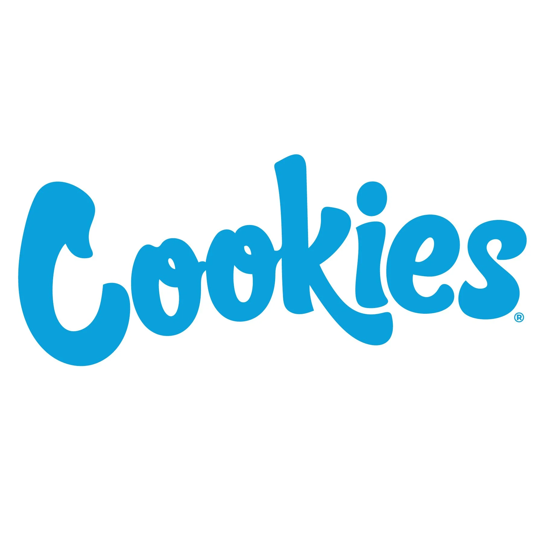 Close-up of blue text spelling out 'Cookies' on a white background.