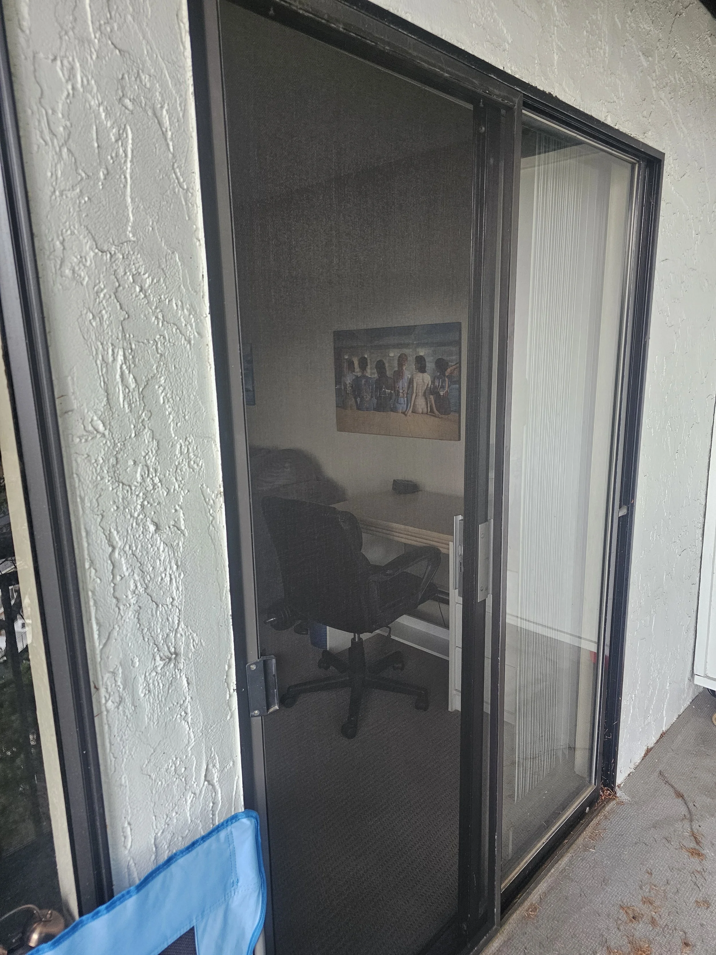 Black custom cut sliding screen door