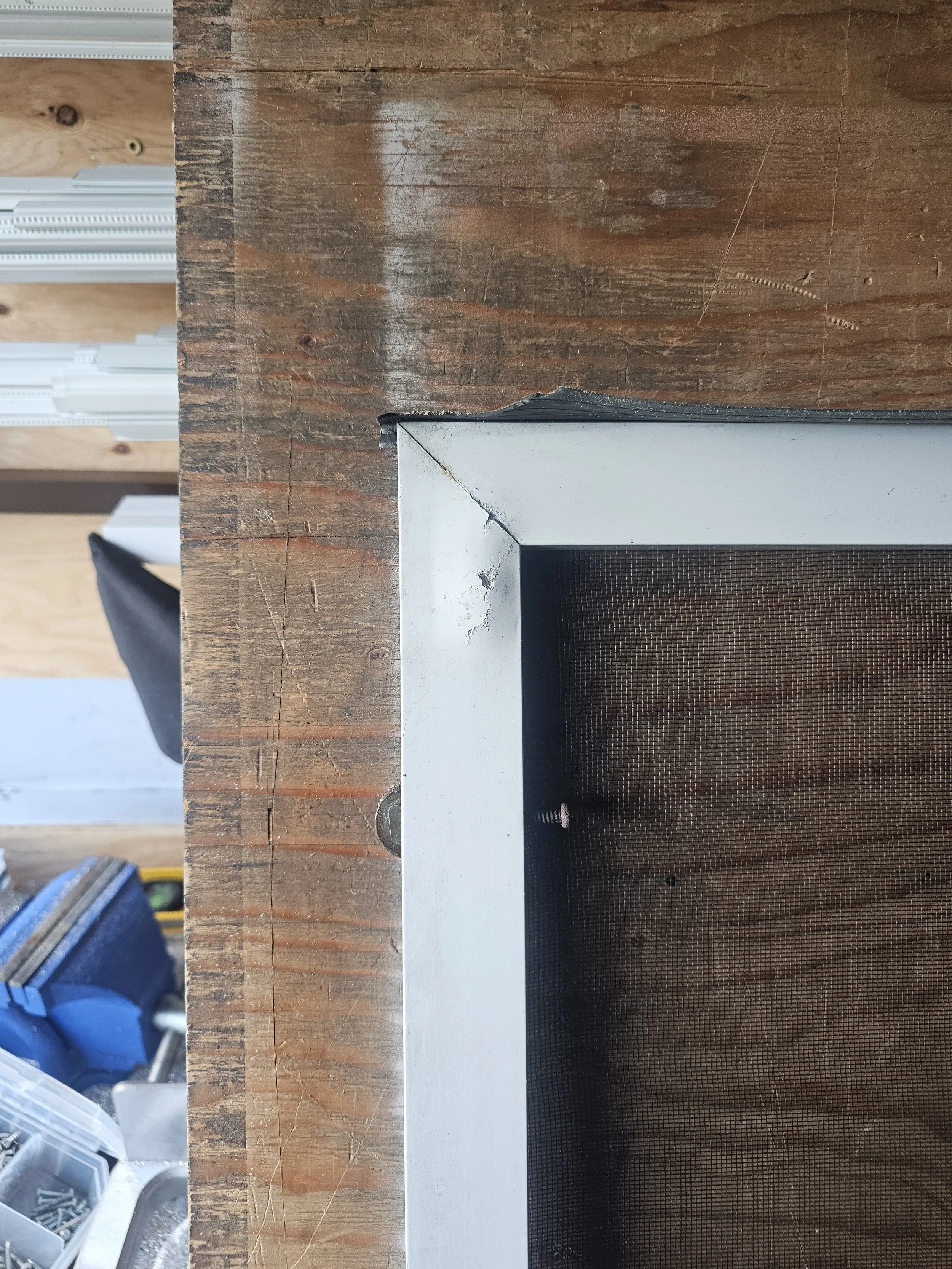 Damaged sliding screen door roller