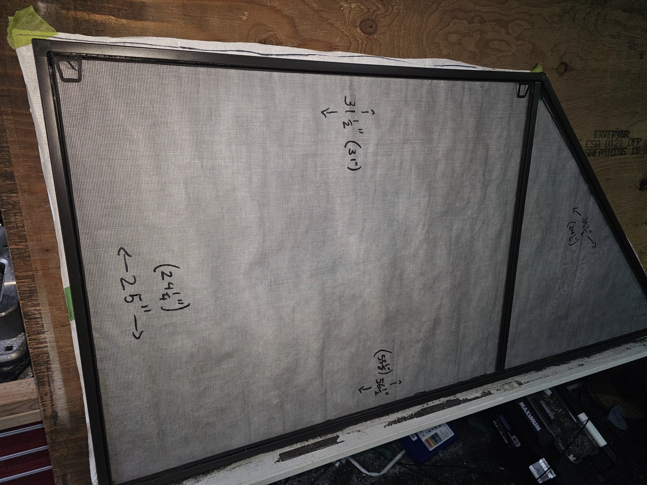 Very custom window screen for a European style window located in Nanaimo