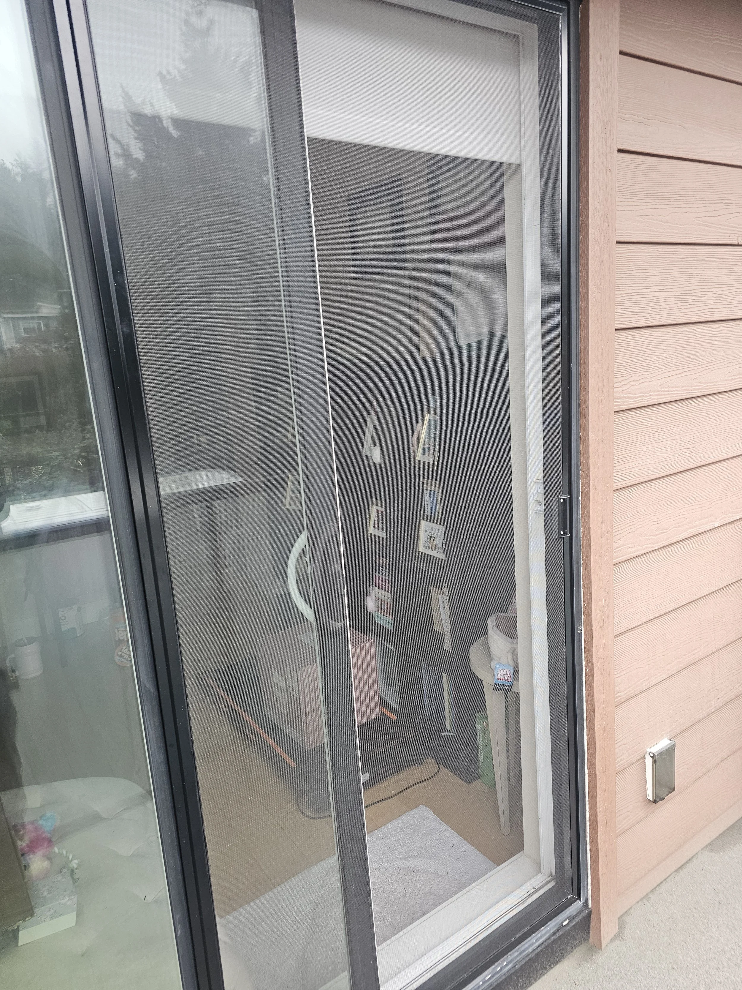 Black custom sliding screen door
