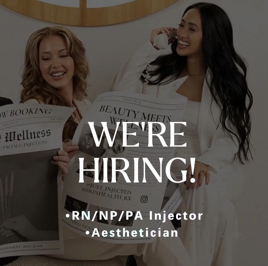 The team is growing. 👇

We&rsquo;re looking for a licensed aesthetician AND nurse injector (RN, NP, or PA) to join the Just Wellness team in Grapevine, TX. Injectors - primary location is Grapevine, with opportunity in Dallas as well. 

At Just Well