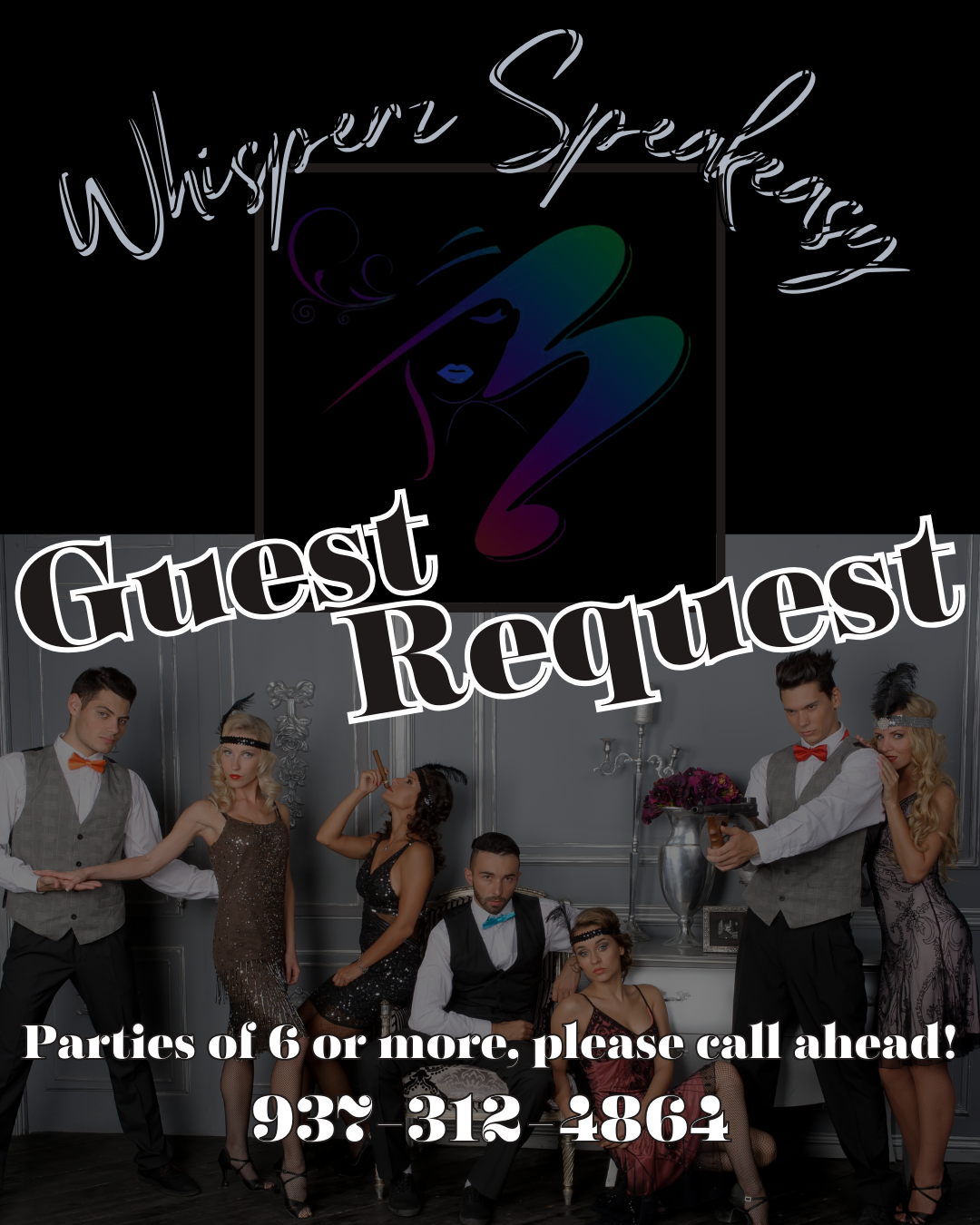 Whisperz Speakeasy - Guest Request for Groups & Parties